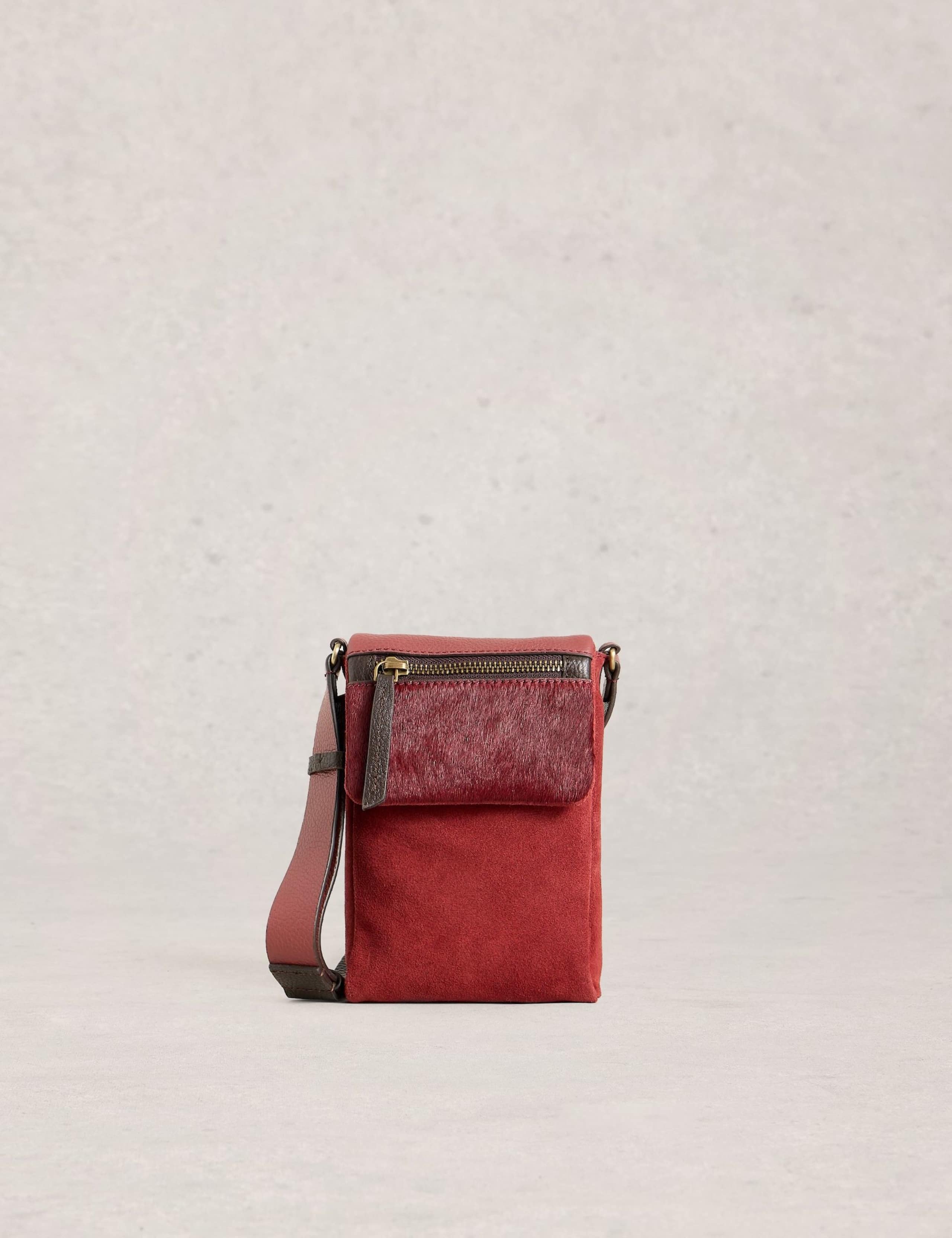 Leather Zip Detail Cross Body Phone Bag