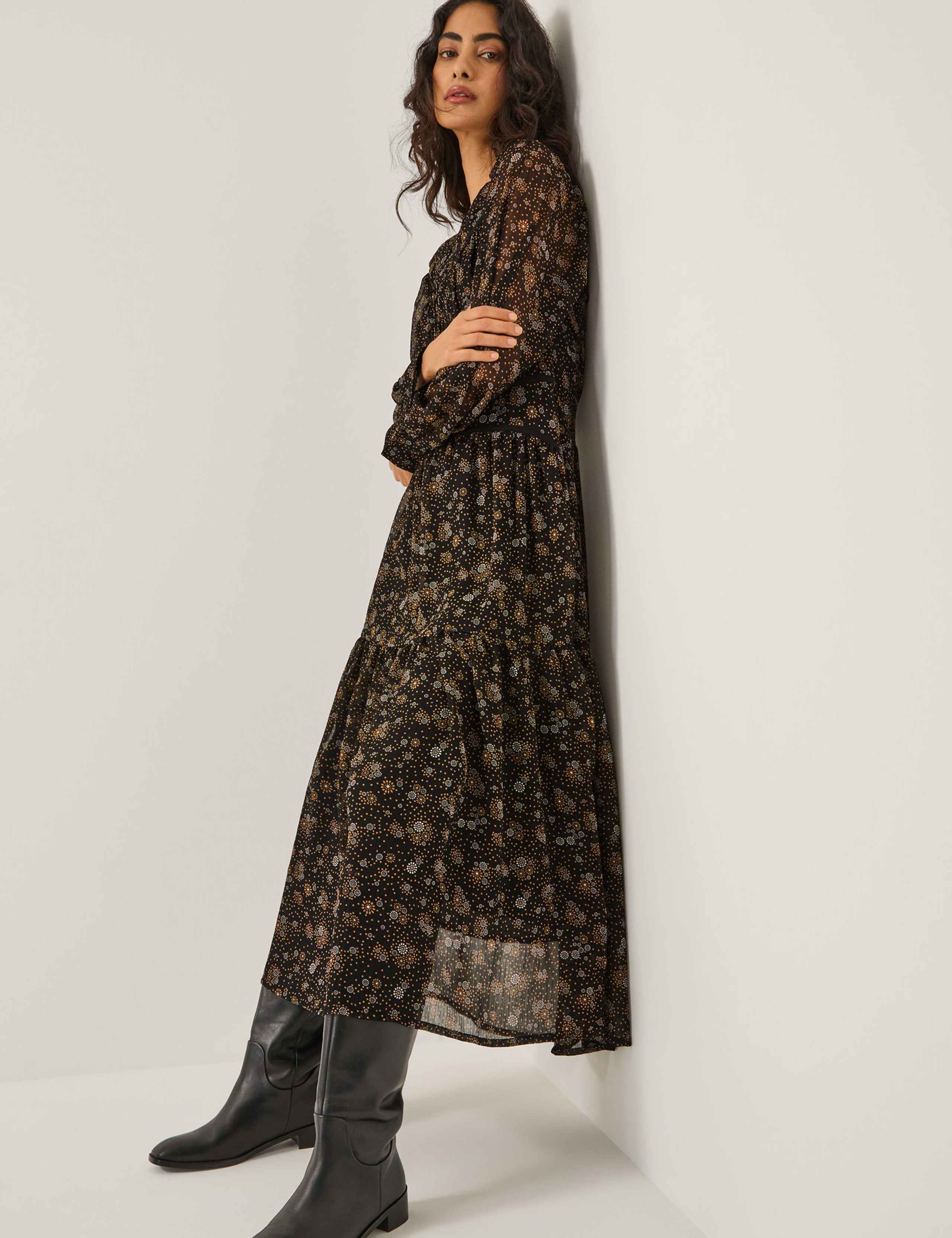Printed Midi Waisted Dress