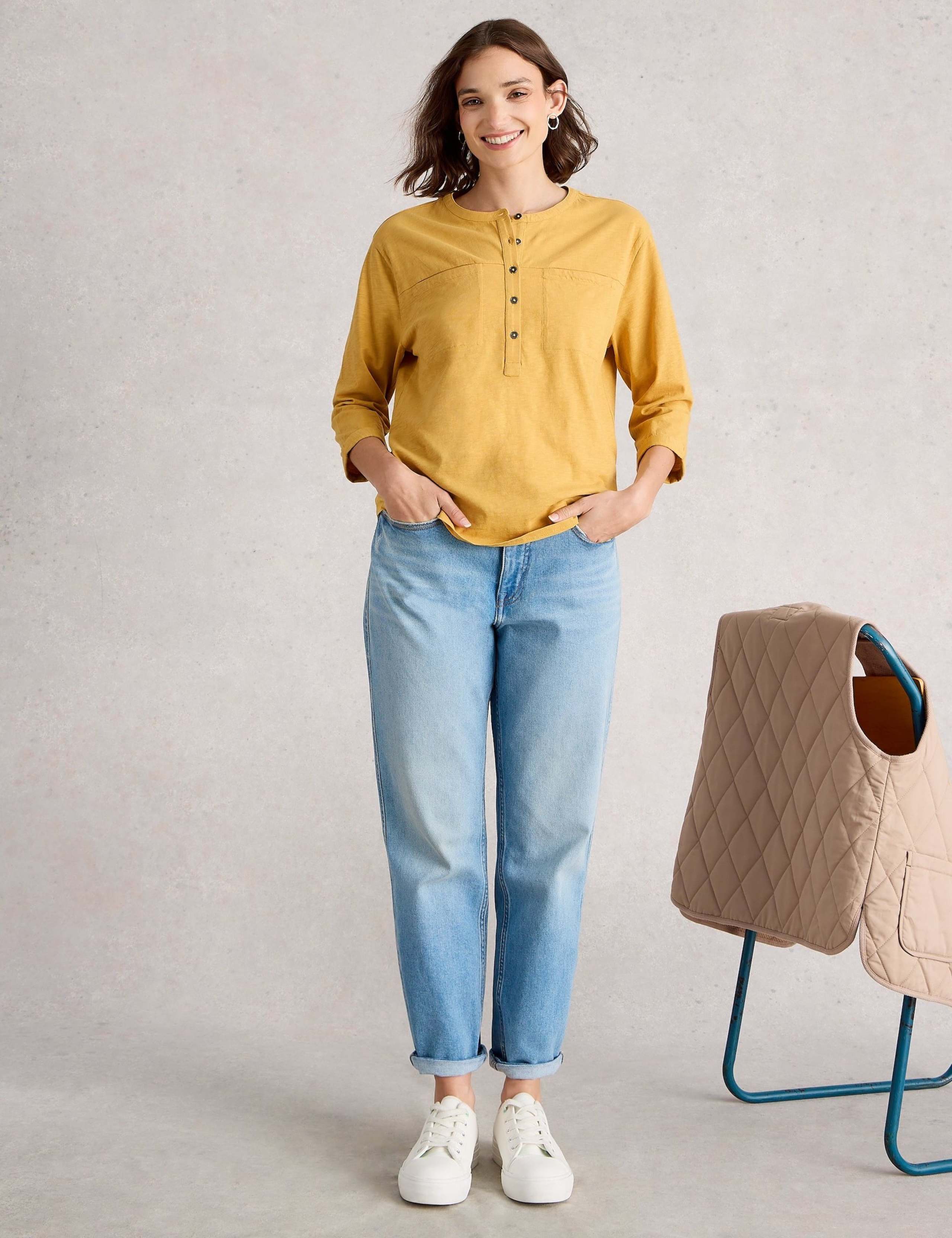 Pure Cotton Button Detail Top