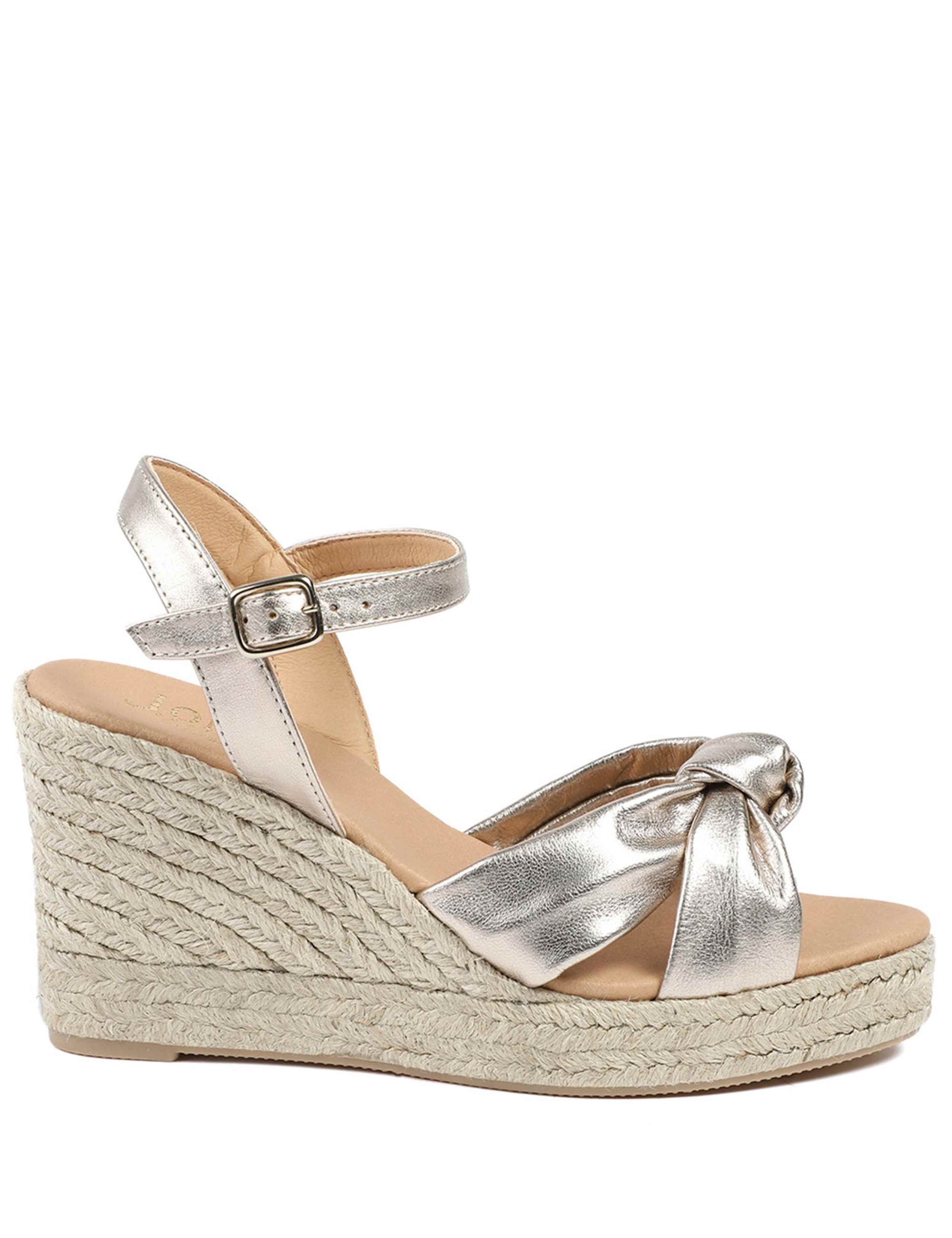 Suede Knot Ankle Strap Wedge Espadrilles