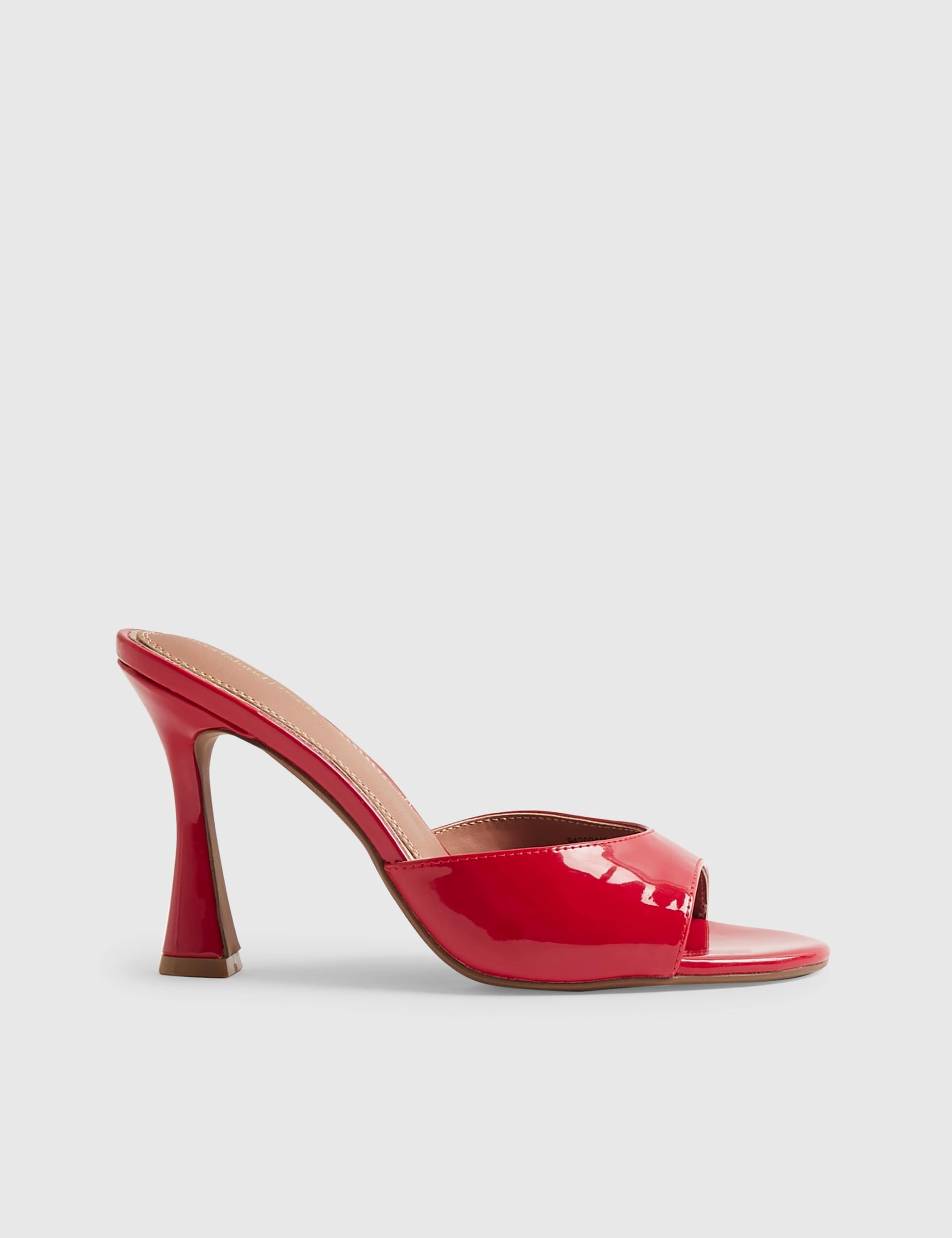 Patent Stiletto Heel Open Toe Mules