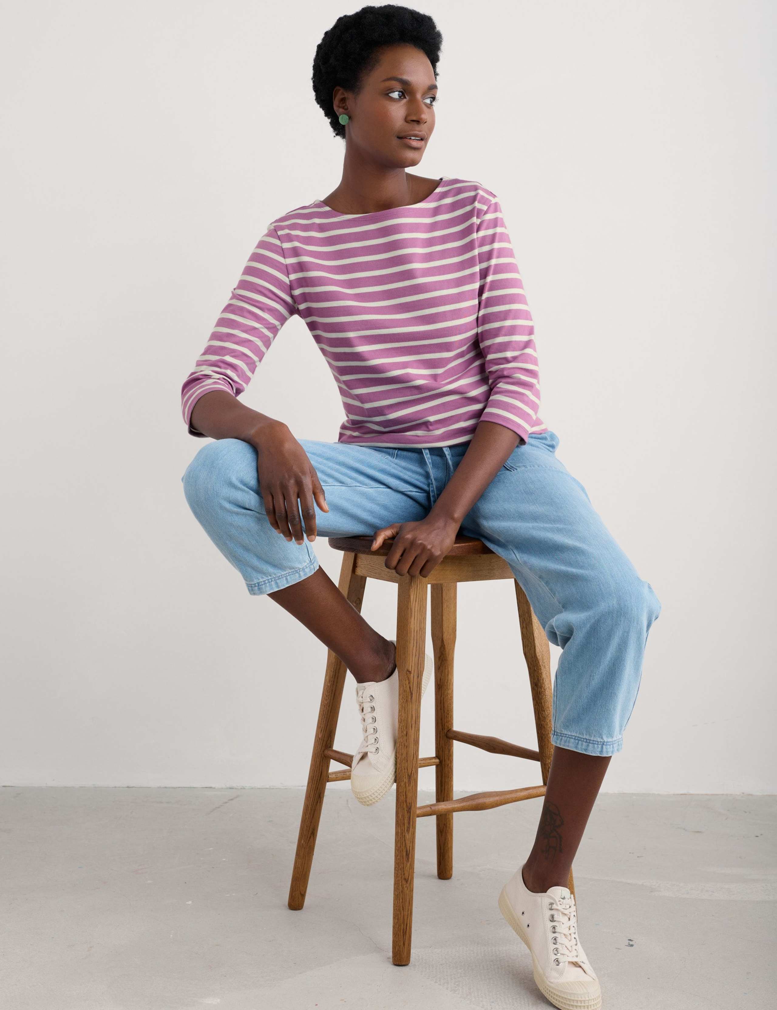Pure Cotton Striped Top
