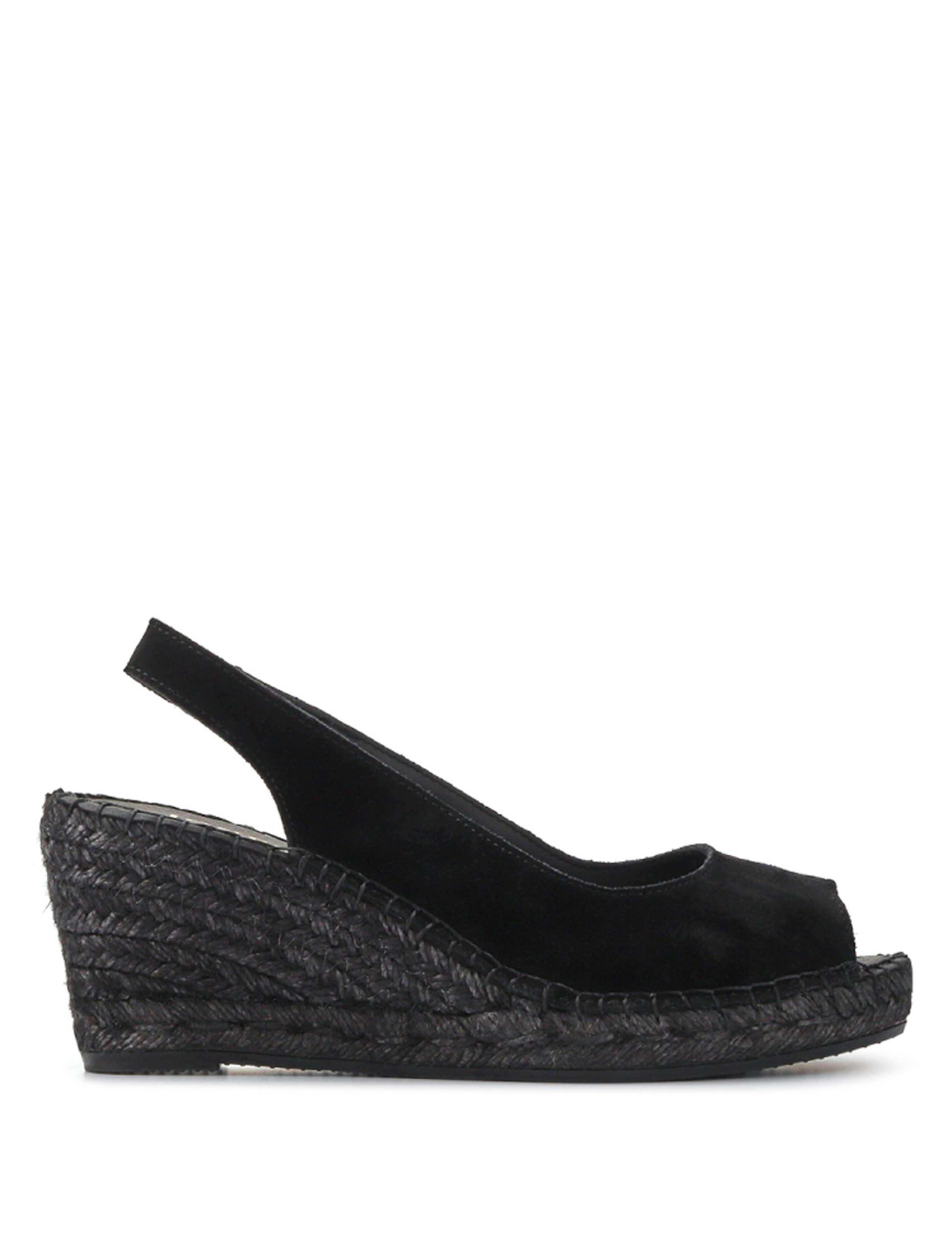 Suede Wedge Slingback Sandals