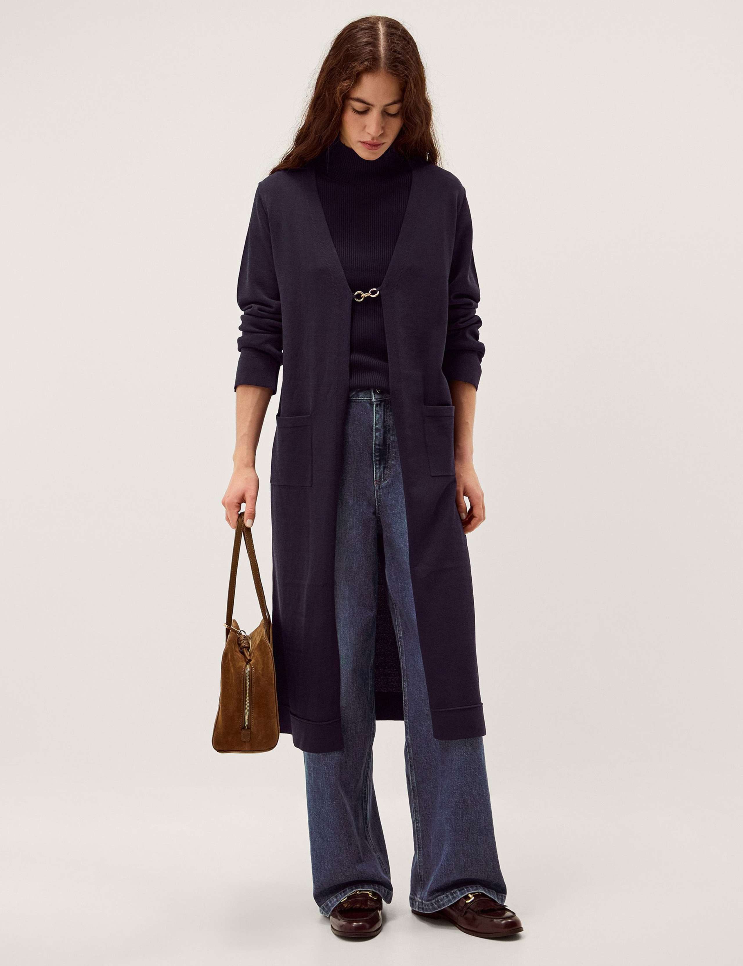 V-Neck Edge to Edge Longline Cardigan