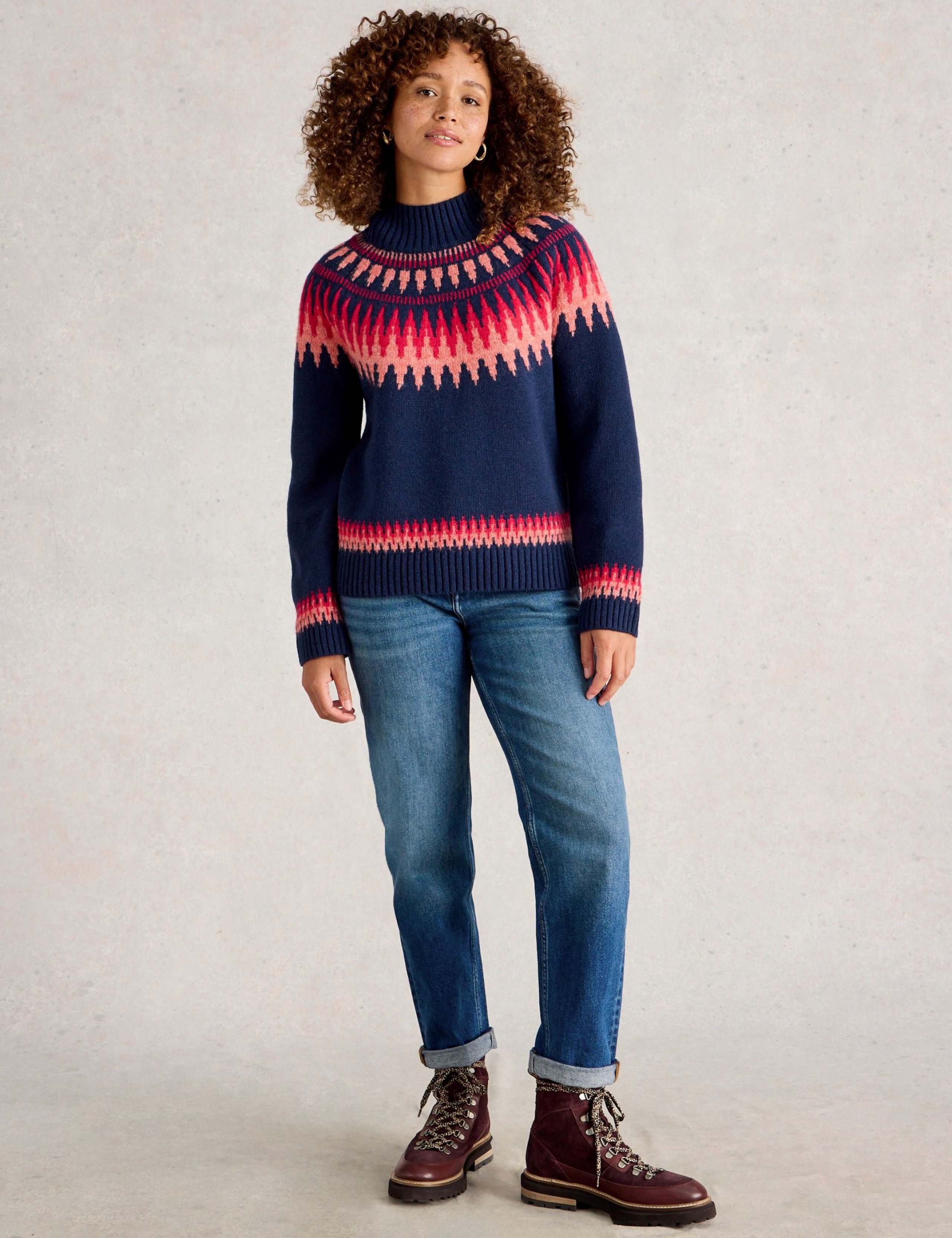 Wool Rich Fair Isle Funnel Neck Jumper