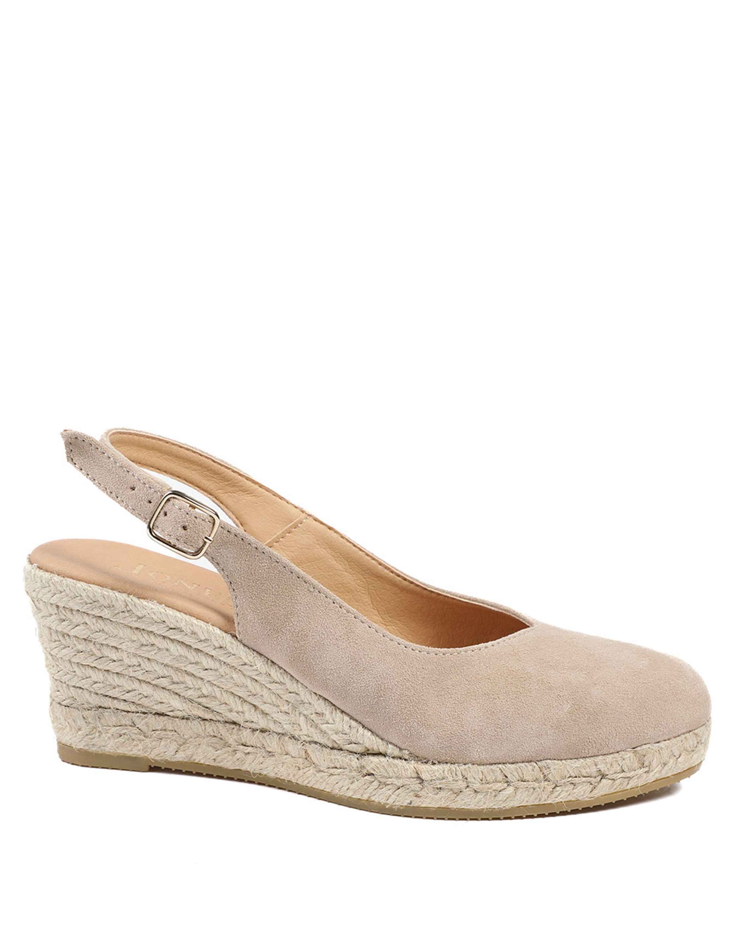 Wide Fit Suede Wedge Closed Toe Espadrilles