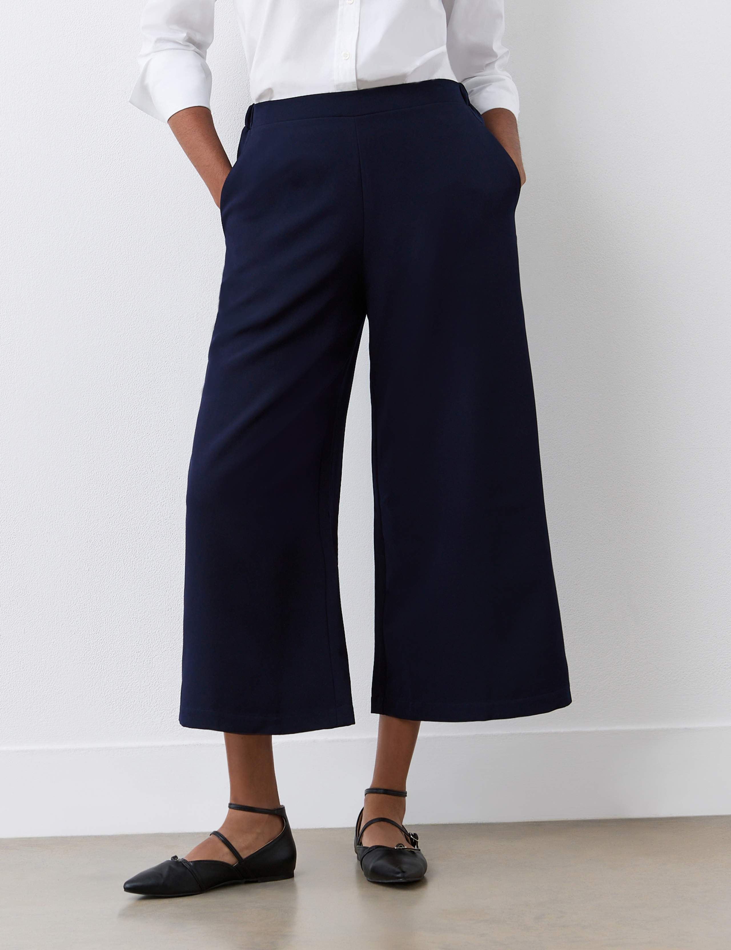 Wide Leg Cropped Trousers
