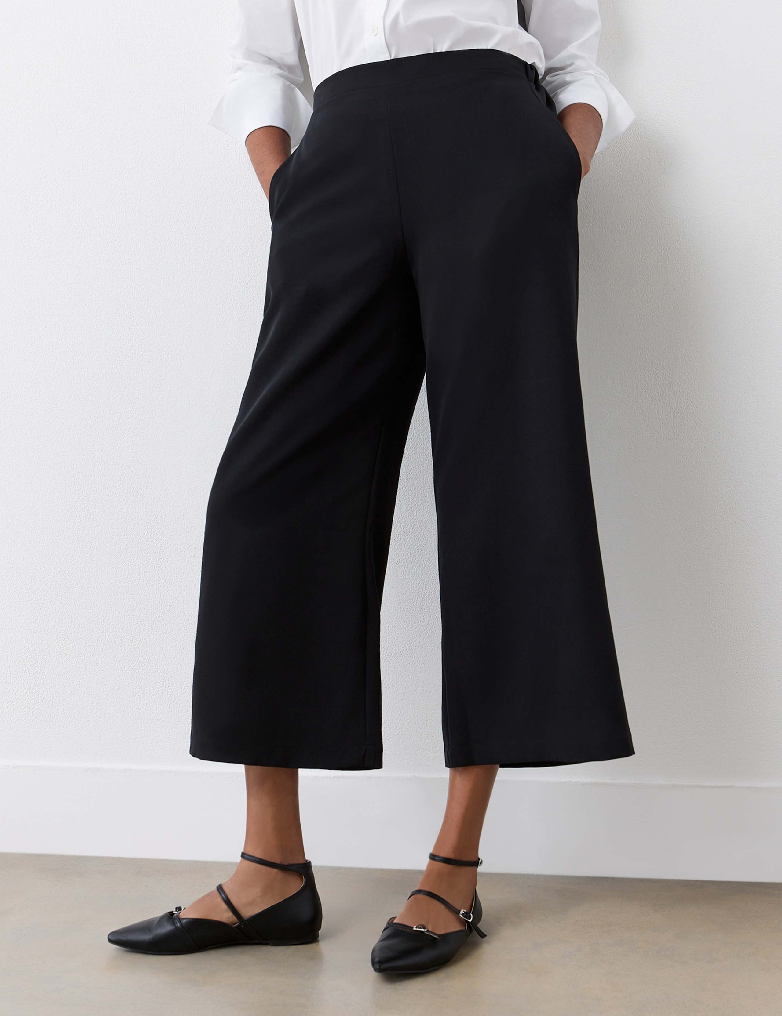 Wide Leg Cropped Trousers