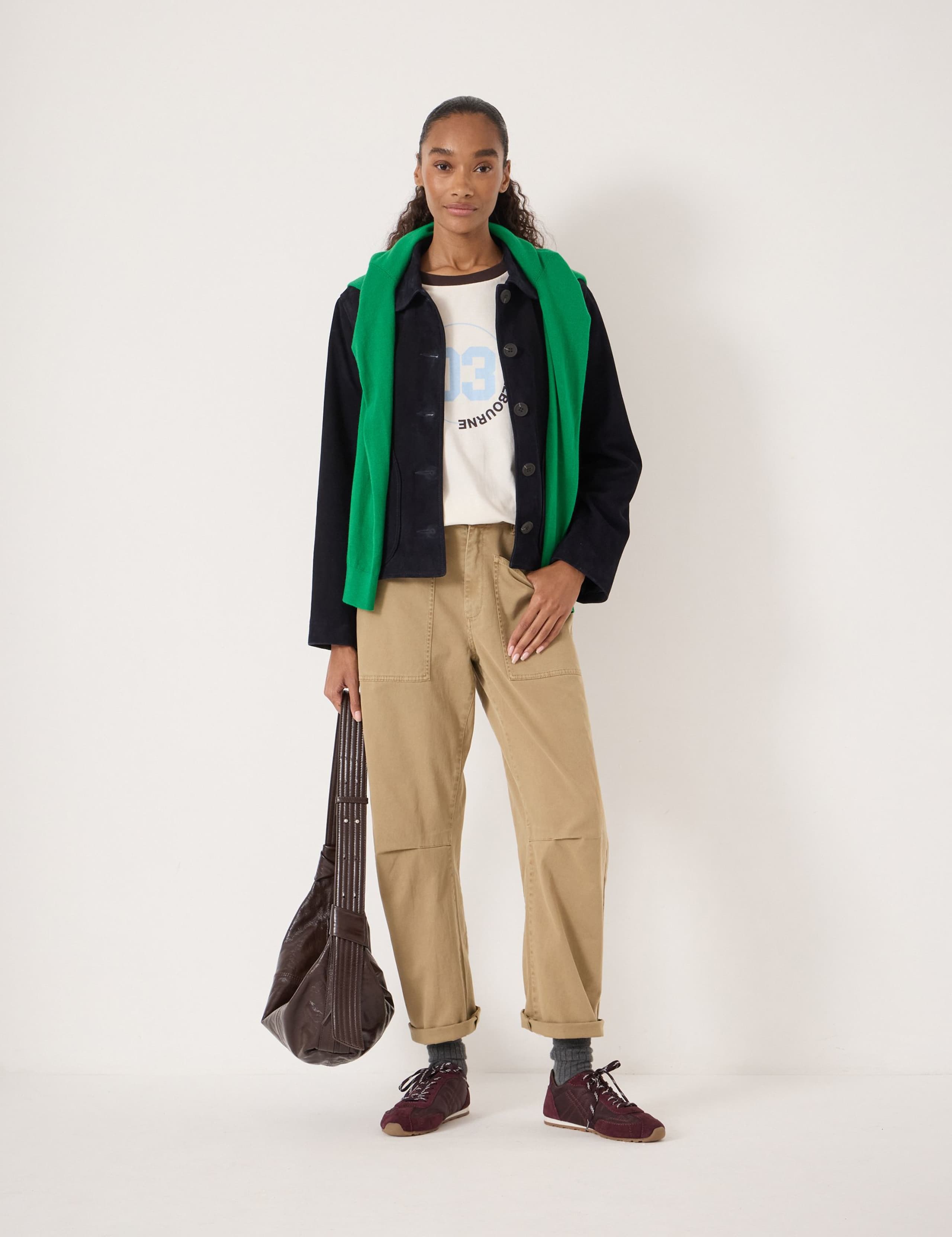 Cordi Cotton Rich Barrel Leg Trousers