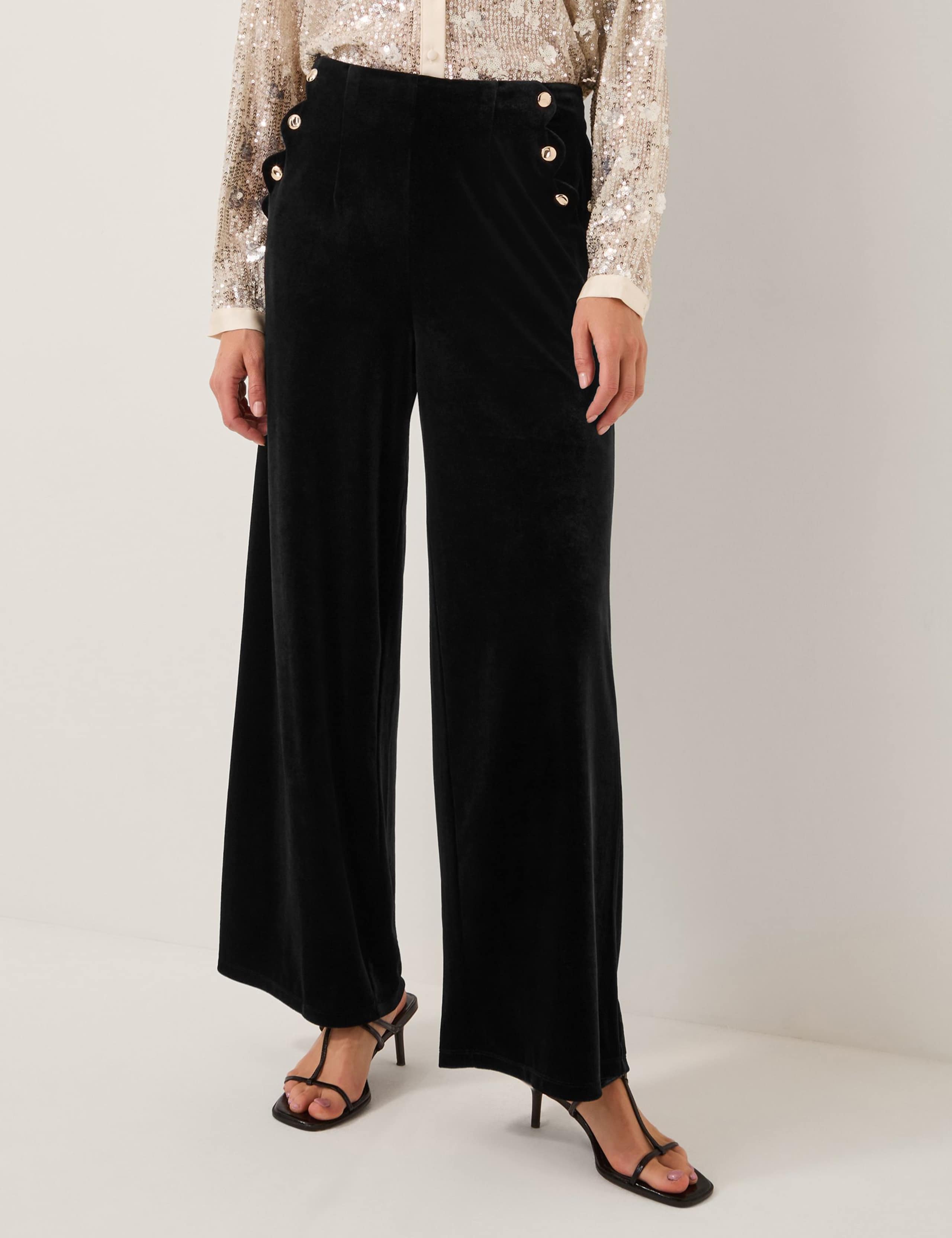Velvet Wide Leg Trousers