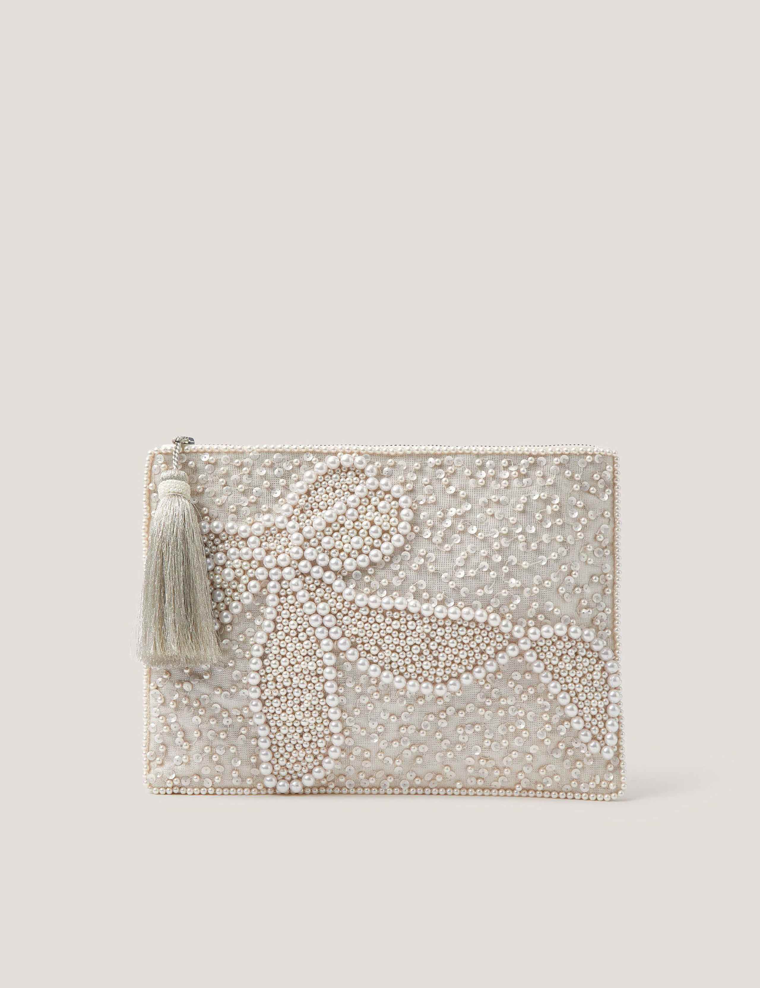 Beaded Bow Pouch Bag