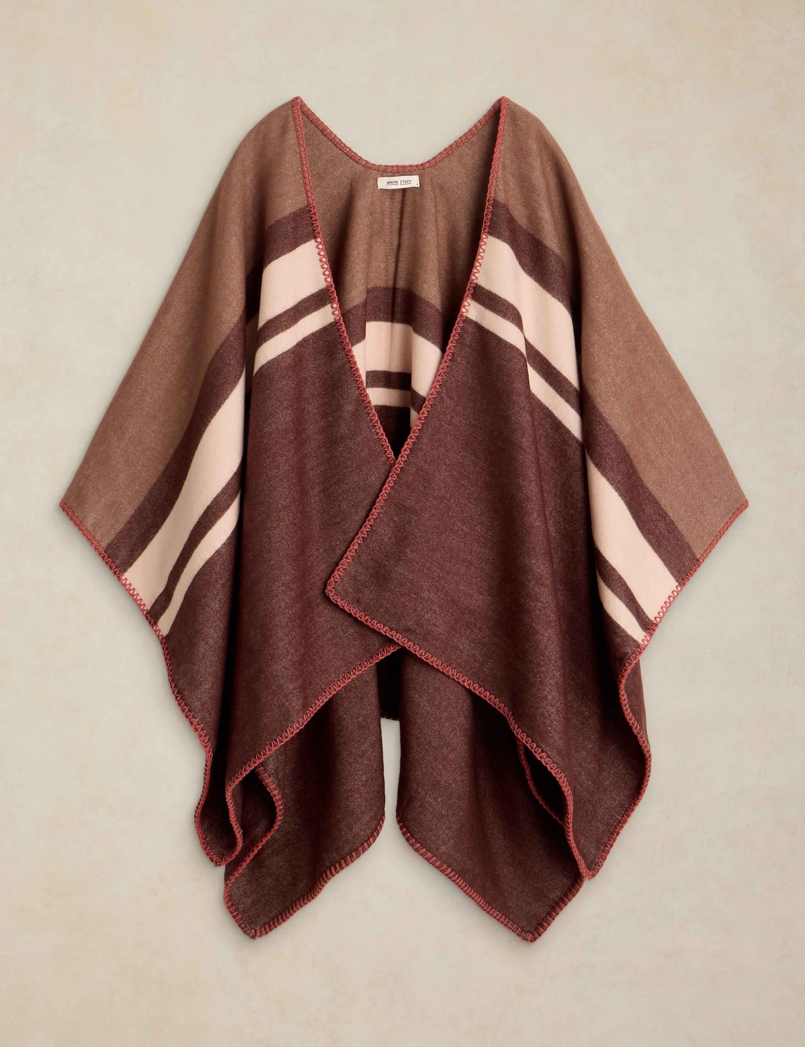 Stripe Detail Poncho