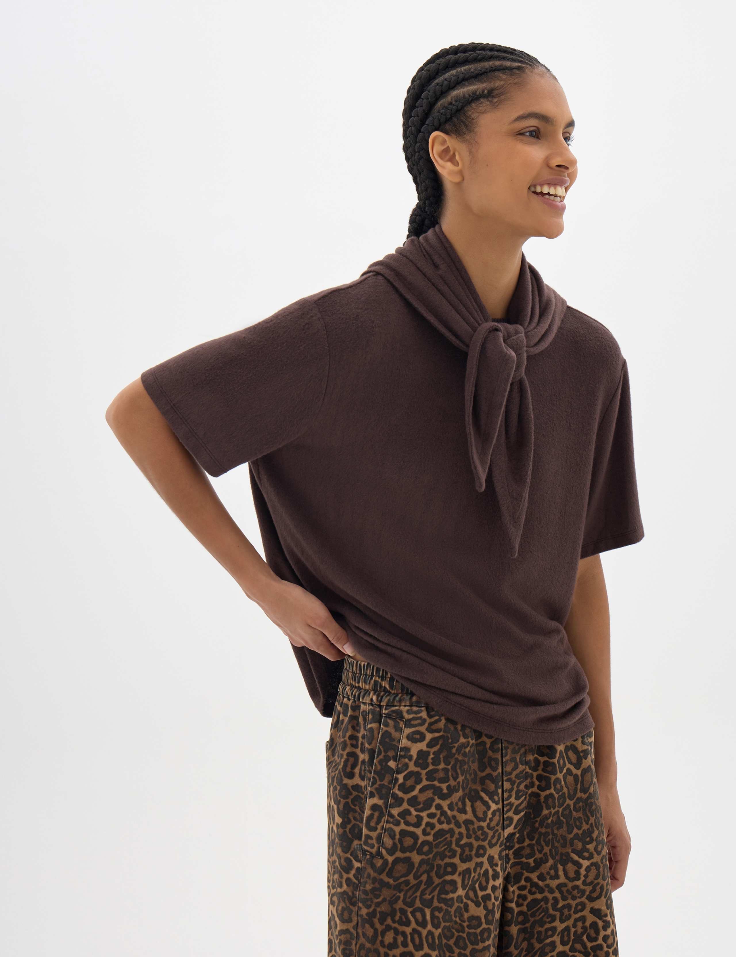 Supersoft Relaxed Fit T-Shirt and Scarf