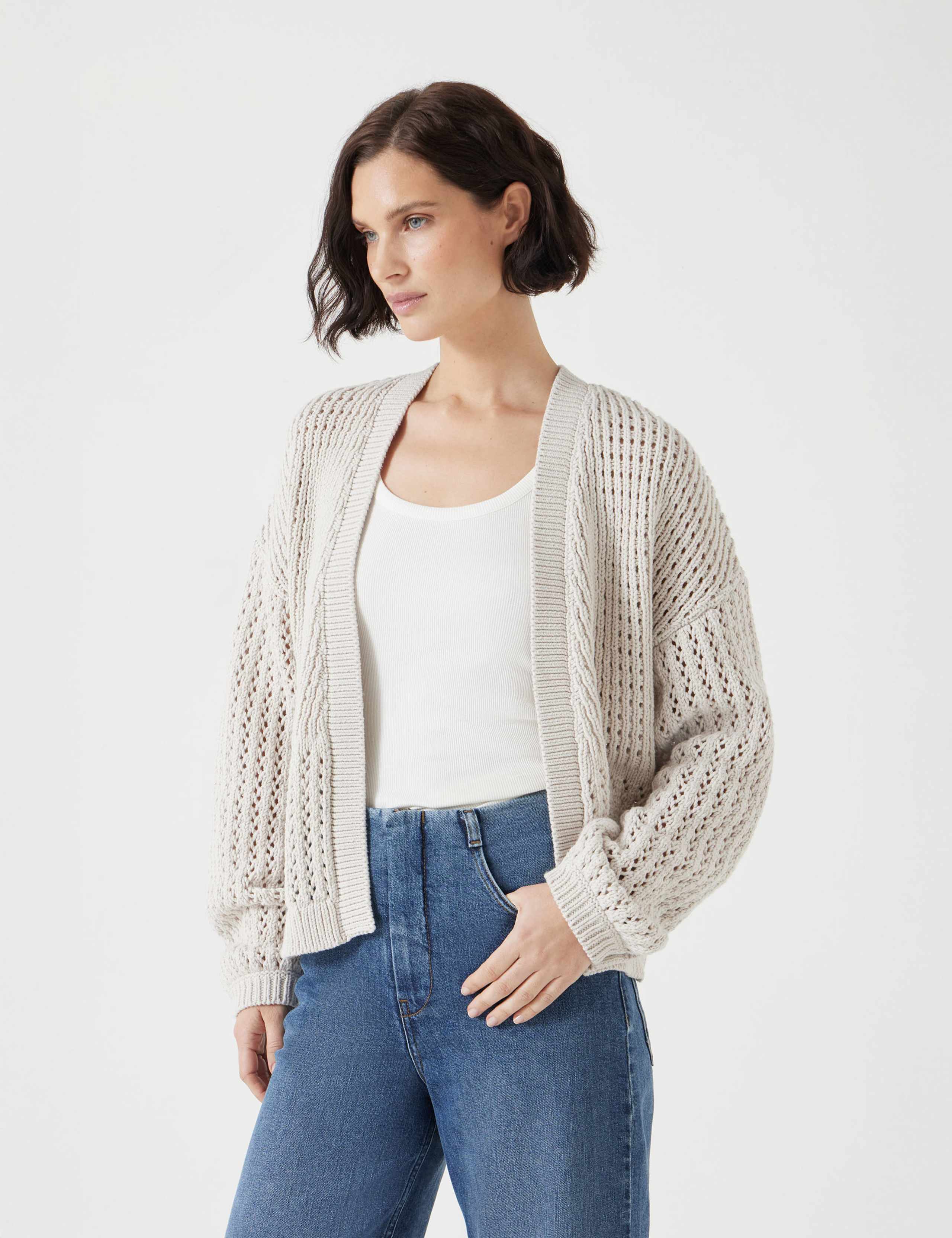Cotton Rich Edge to Edge Cardigan
