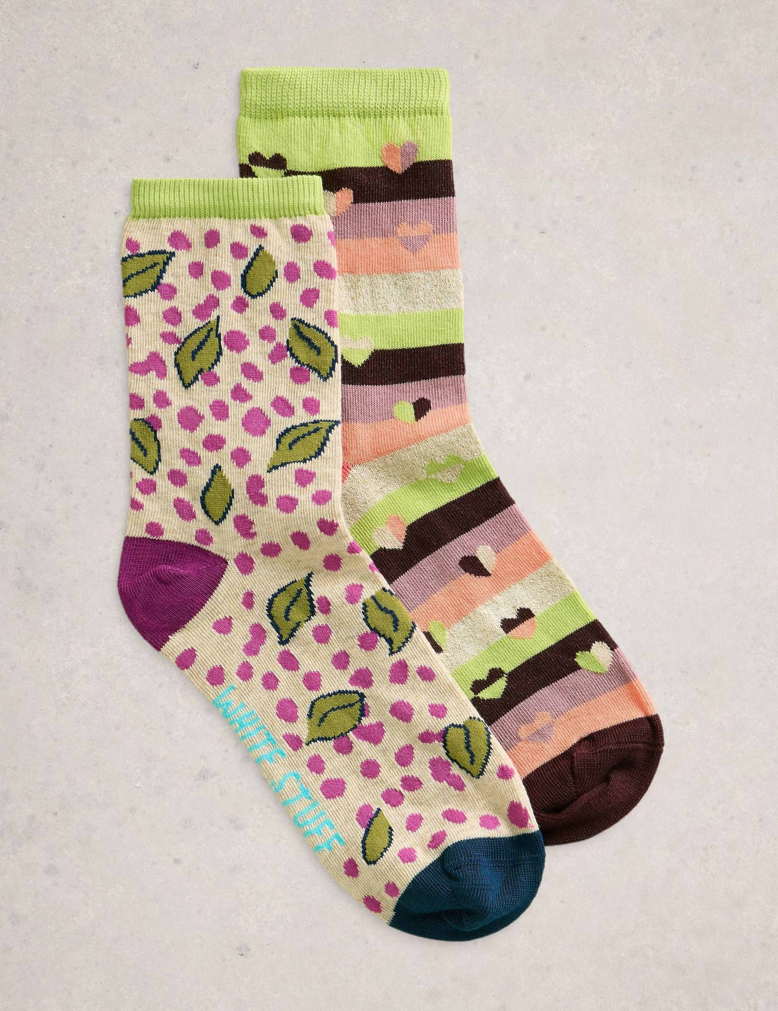 2pk Cotton Rich Ankle Socks