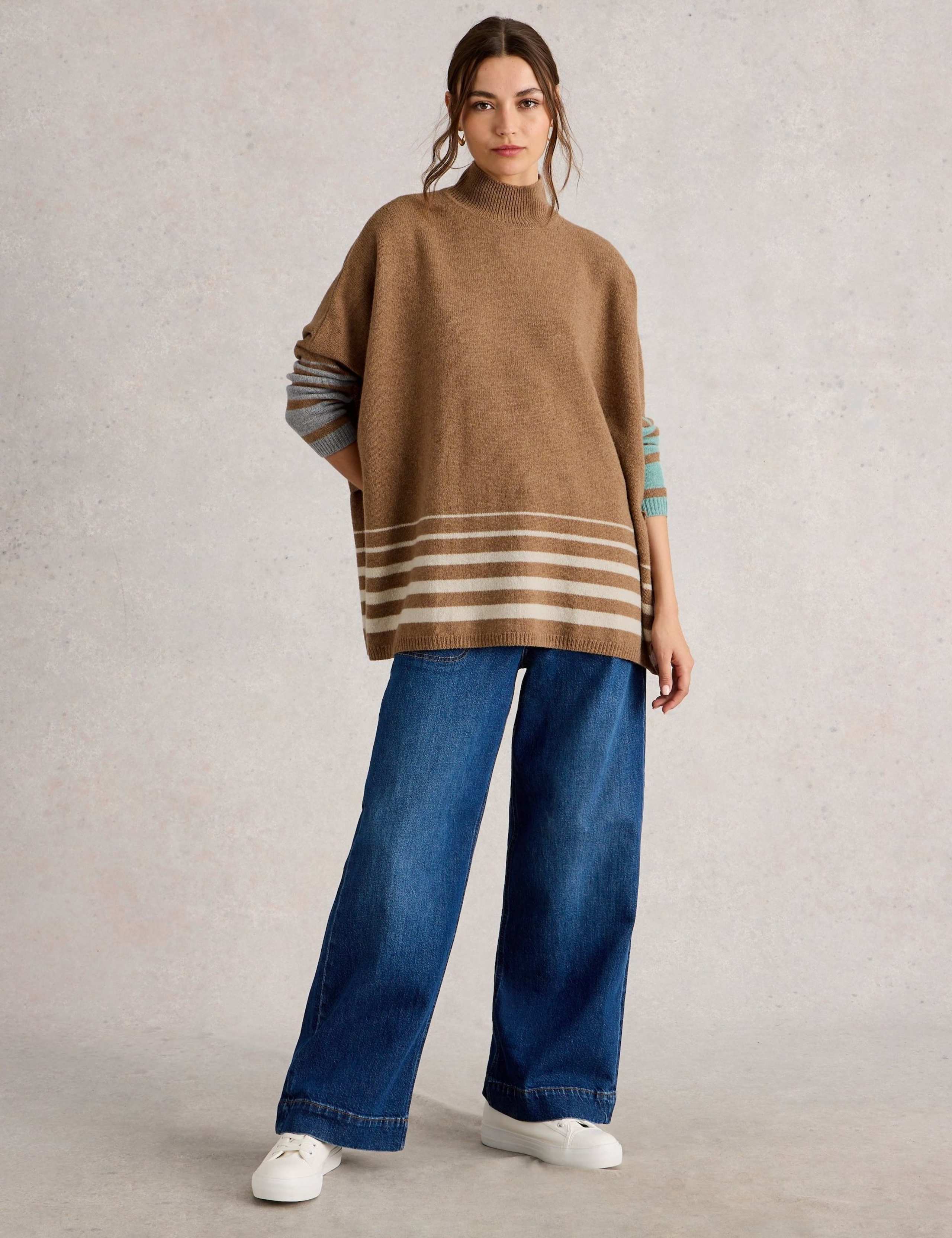 Wool Rich Side Slit Poncho