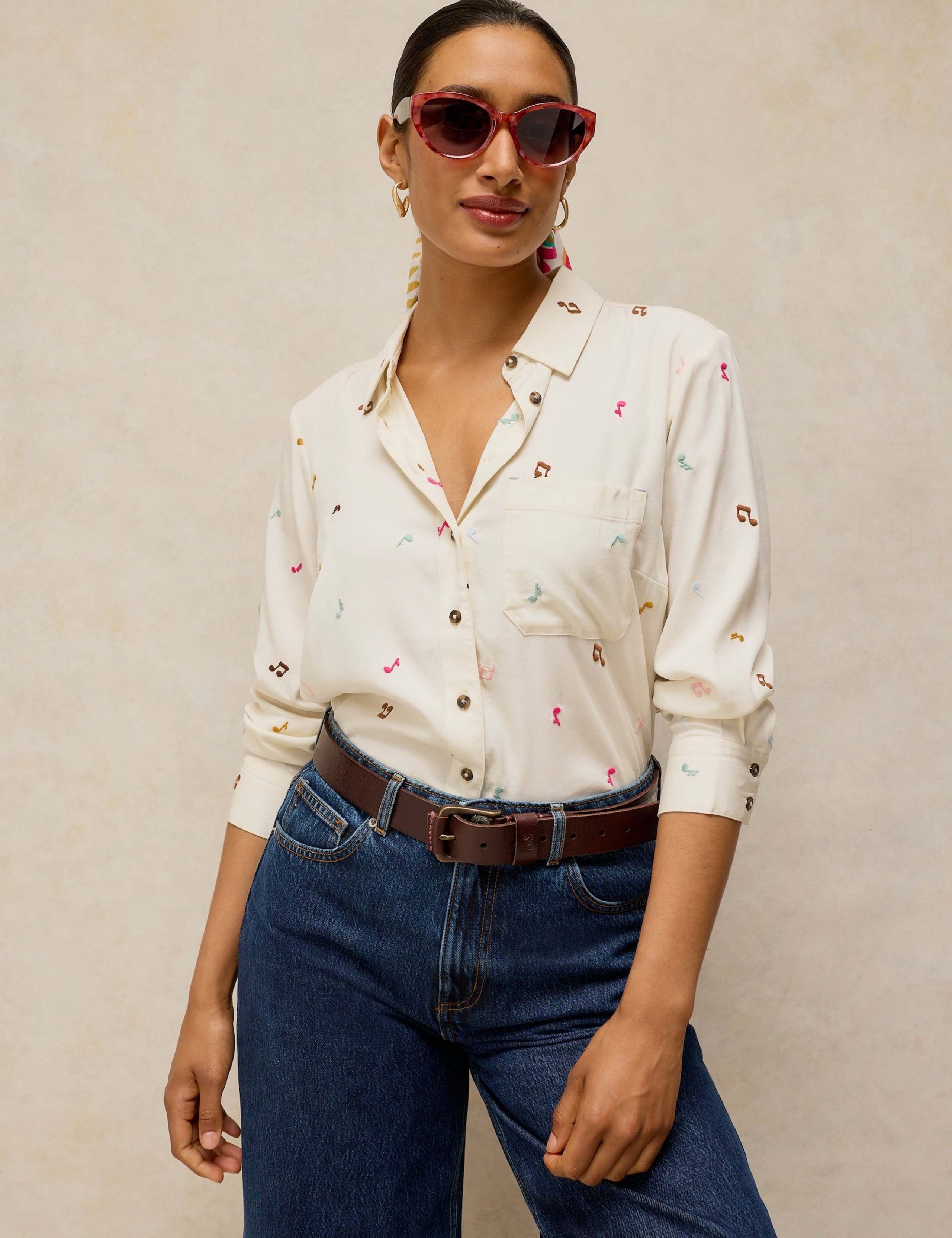Lyocell Rich Embroidered Shirt