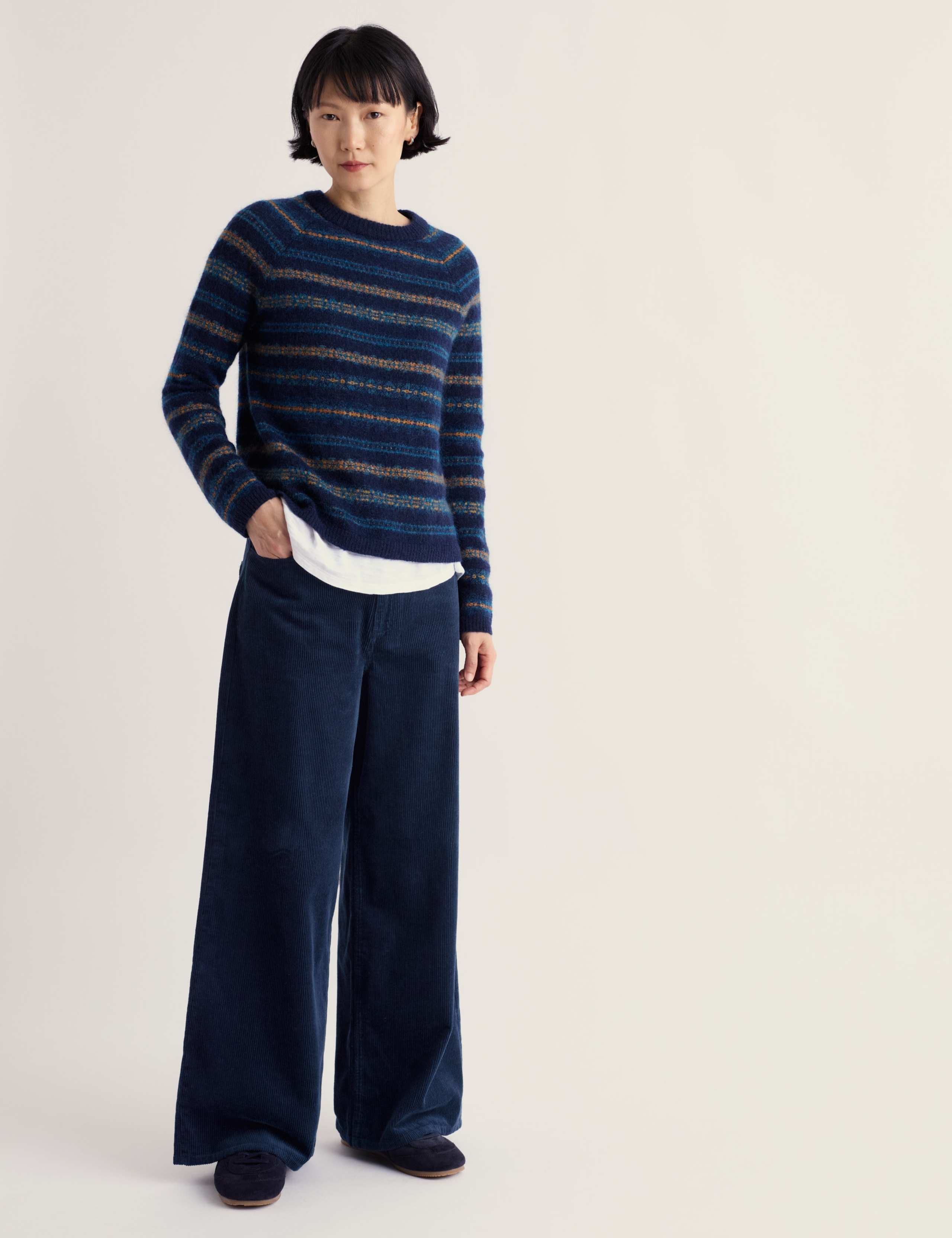 Pure Cotton Cord Wide Leg Trousers