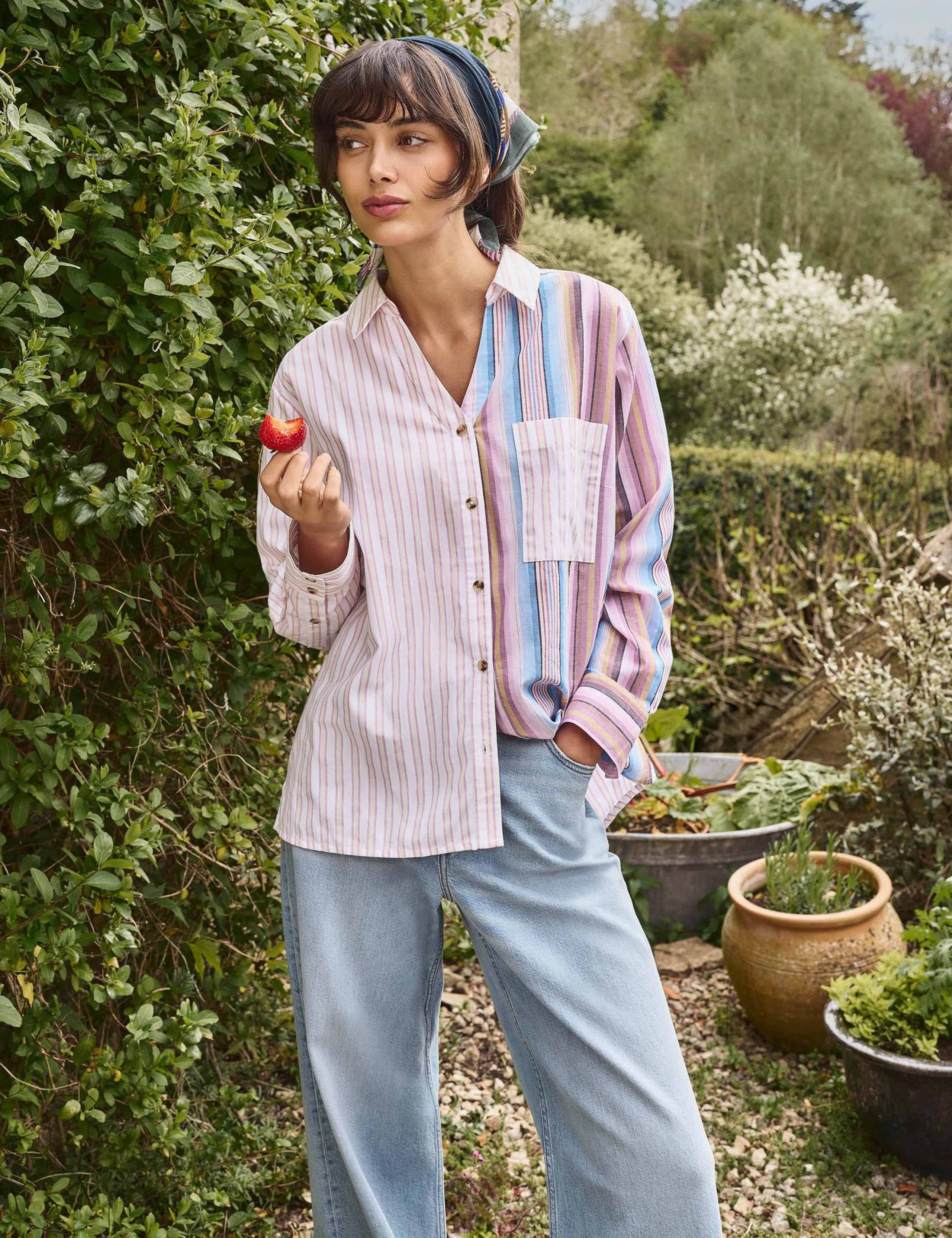 Pure Cotton Striped Relaxed Shirt
