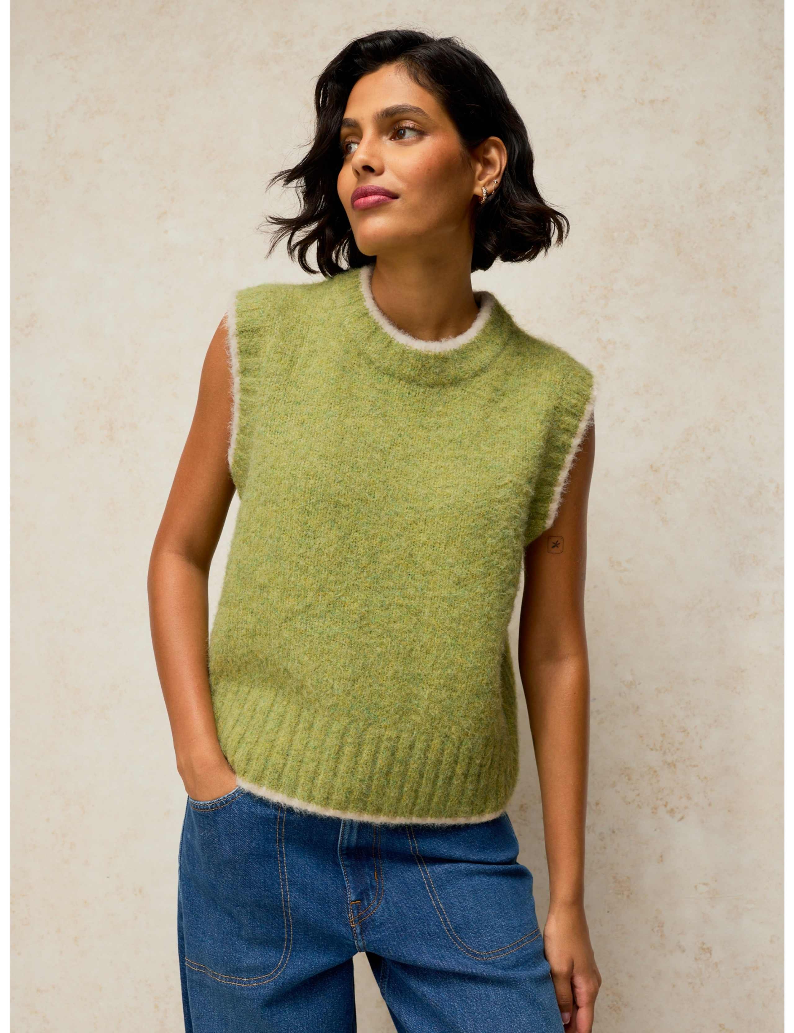 Knitted Vest with Wool