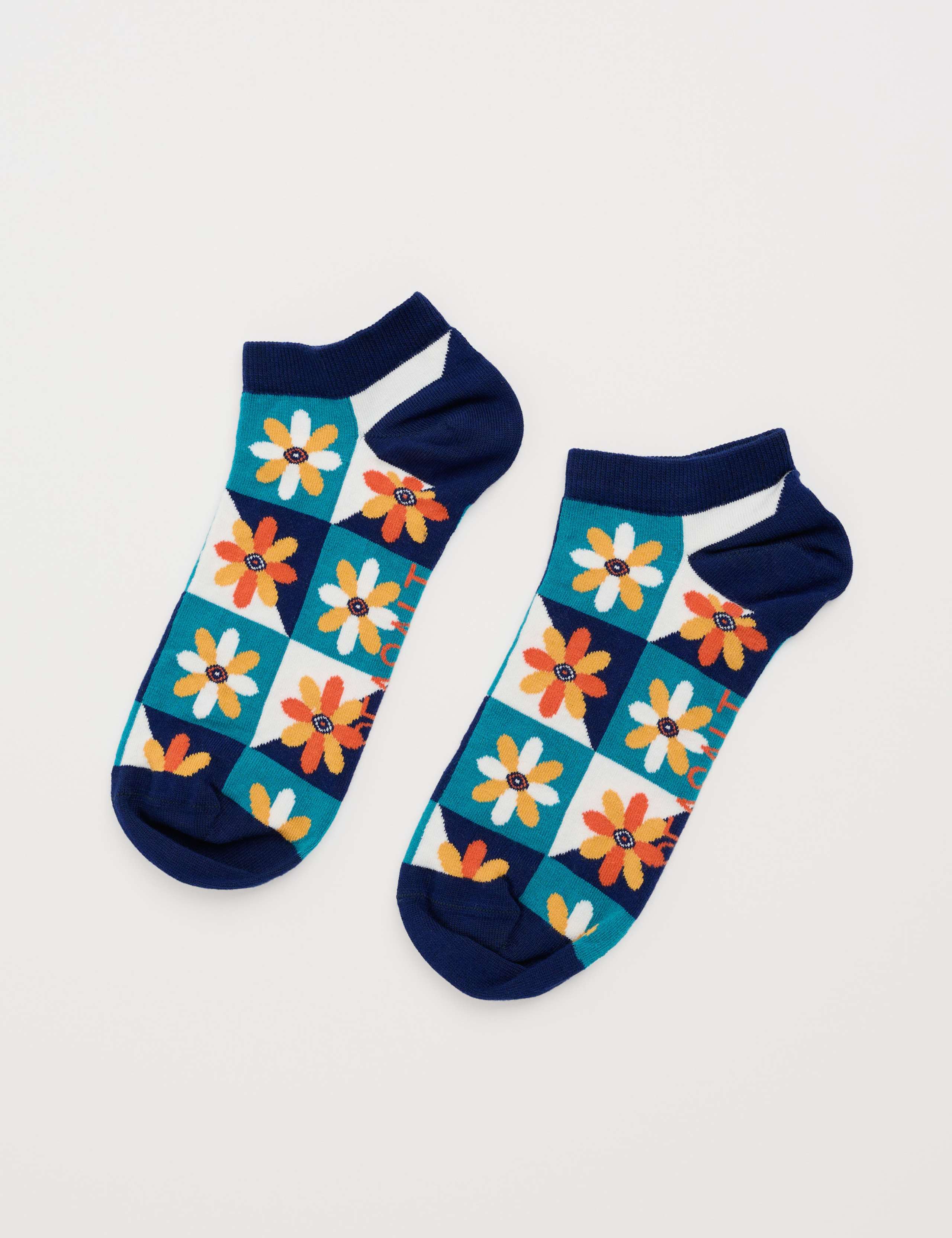 Cotton Rich Patterned Trainer Socks