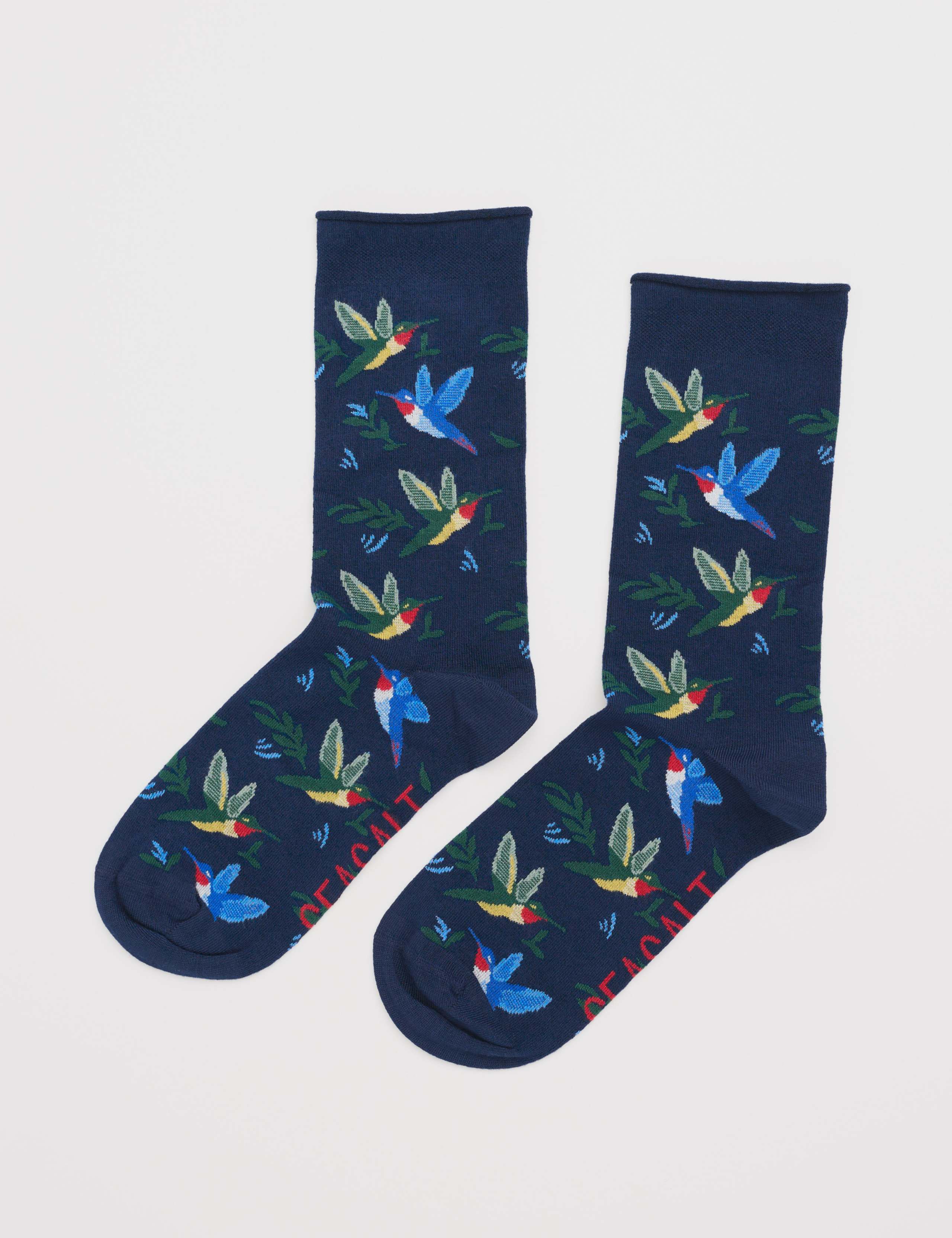 Colourful Birds Ankle High Socks