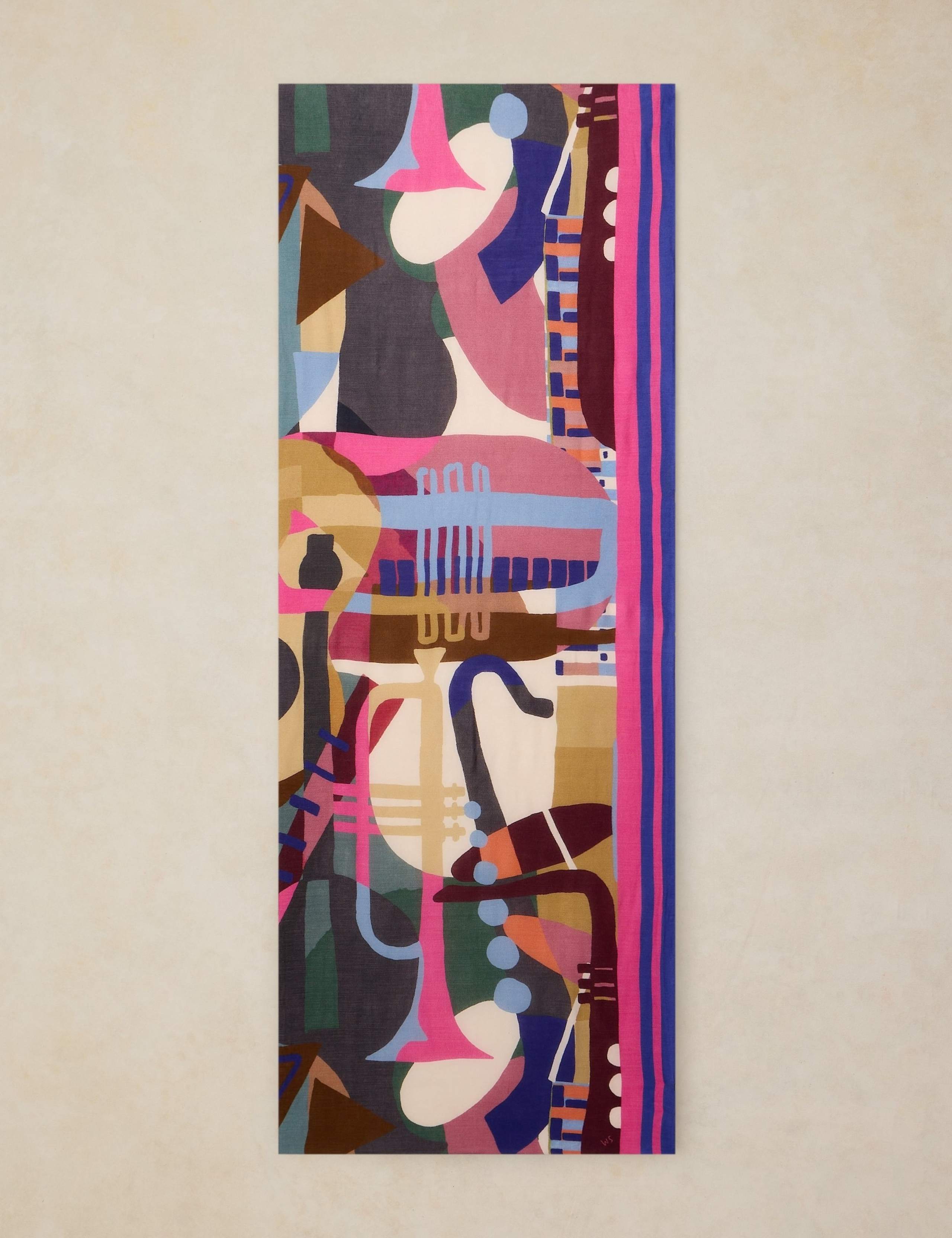 Cotton Wool Blend Printed Scarf