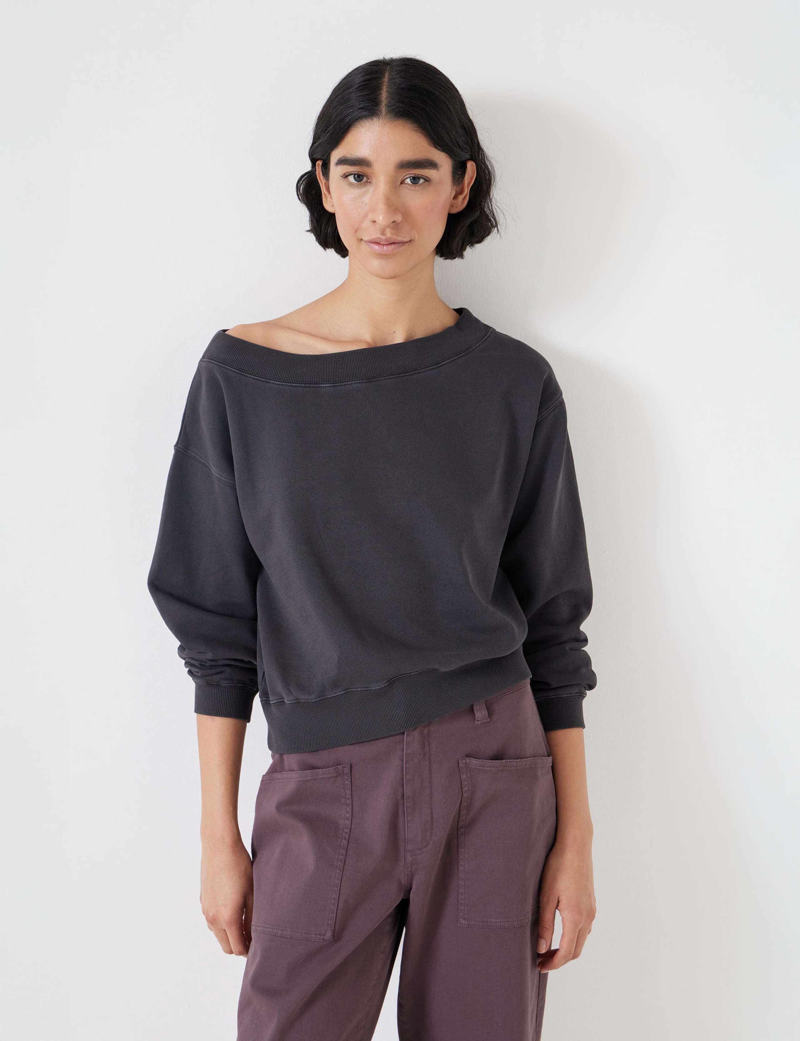 Pure Cotton Off the Shoulder Sweatshirt