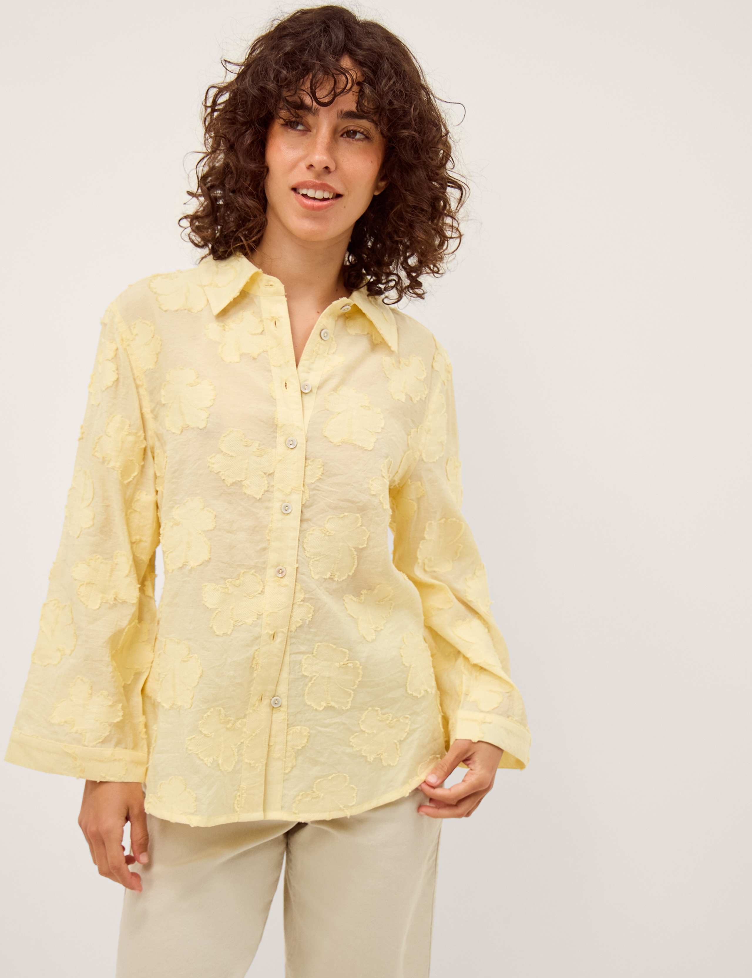 Cotton Blend Jacquard Shirt