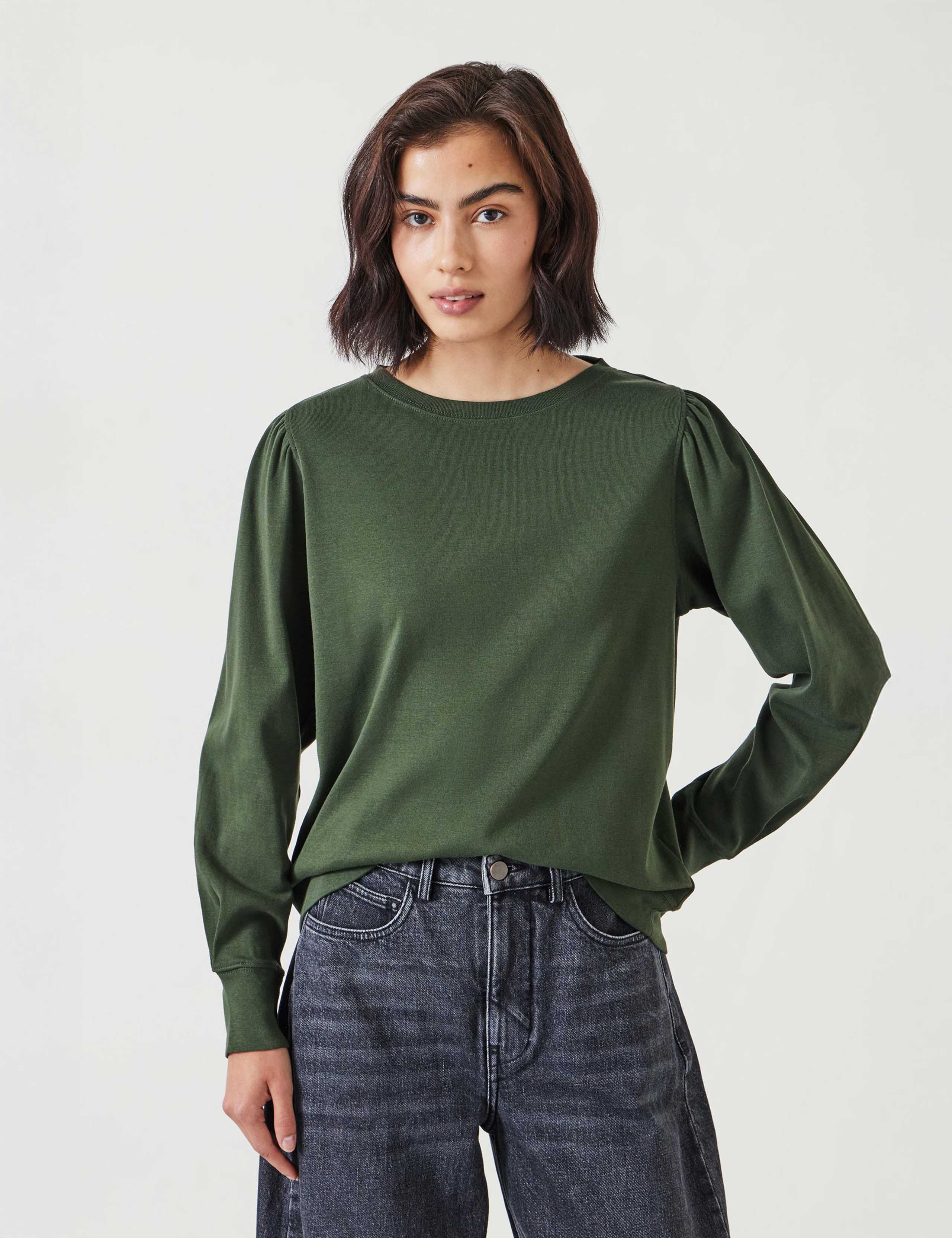 Jersey Puff Sleeve Sweatshirt