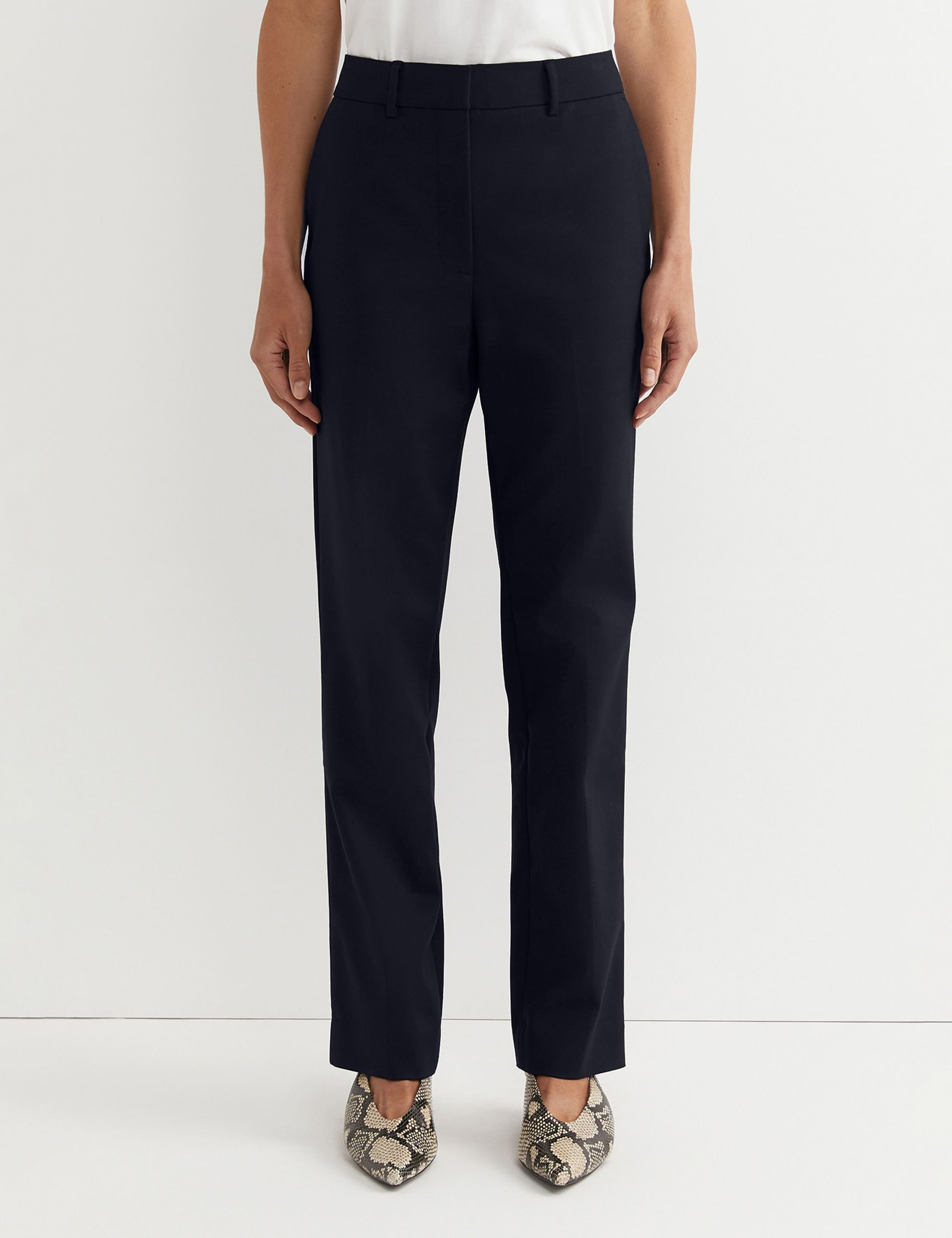 Cotton Rich Straight Leg Trousers