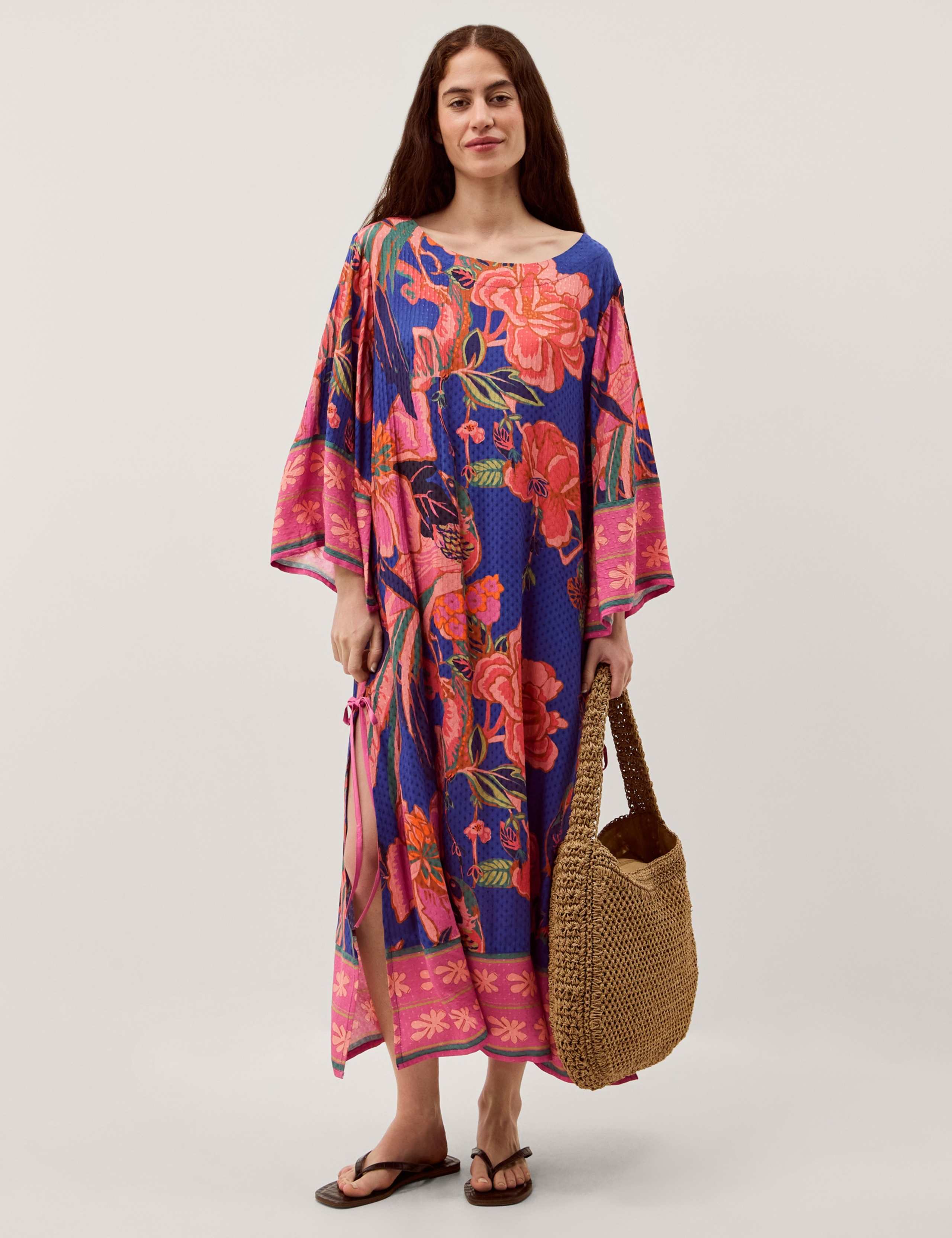 Floral Scoop Neck Maxi Kaftan