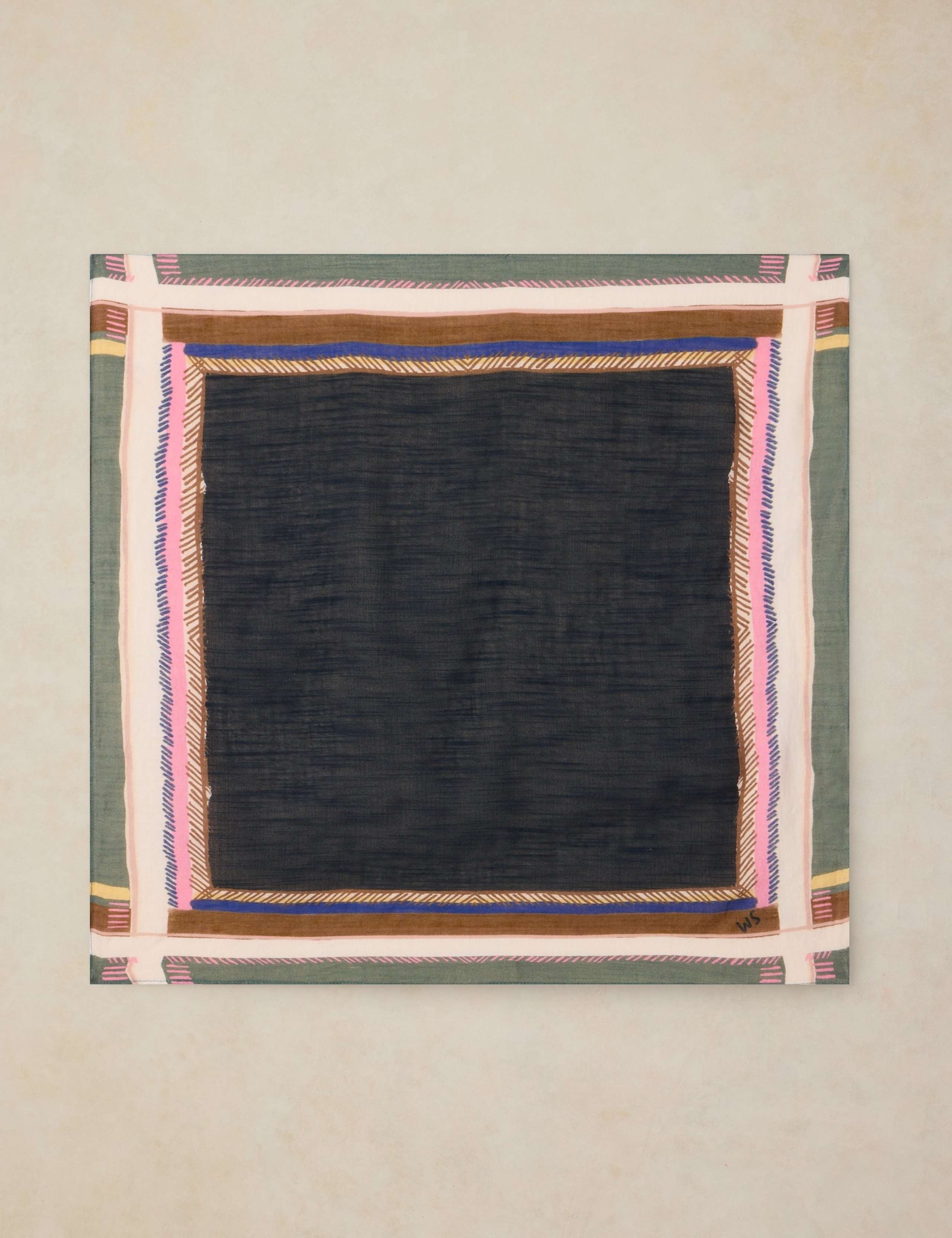 Cotton Blend Printed Square Scarf