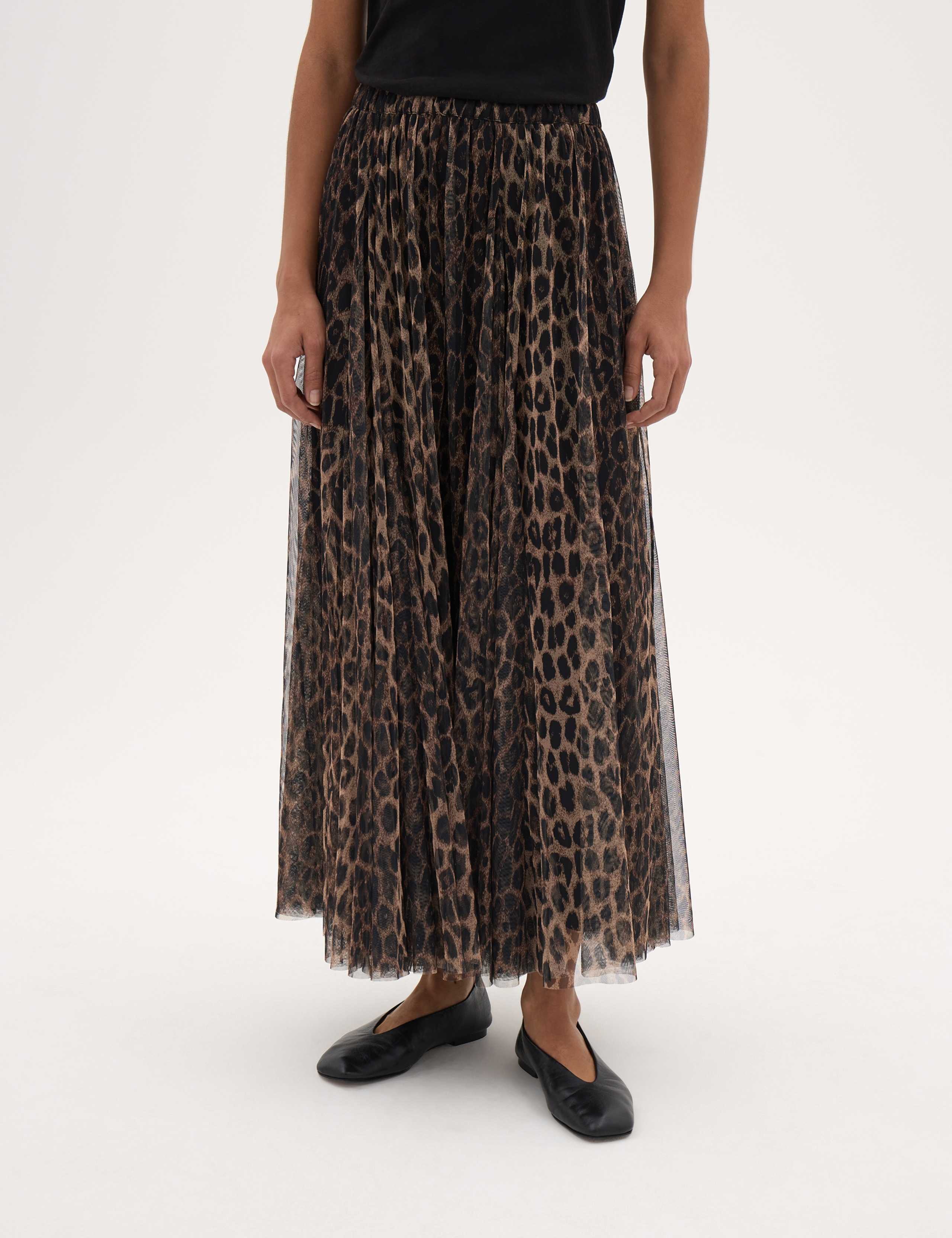Animal Print A Line Maxi Skirt