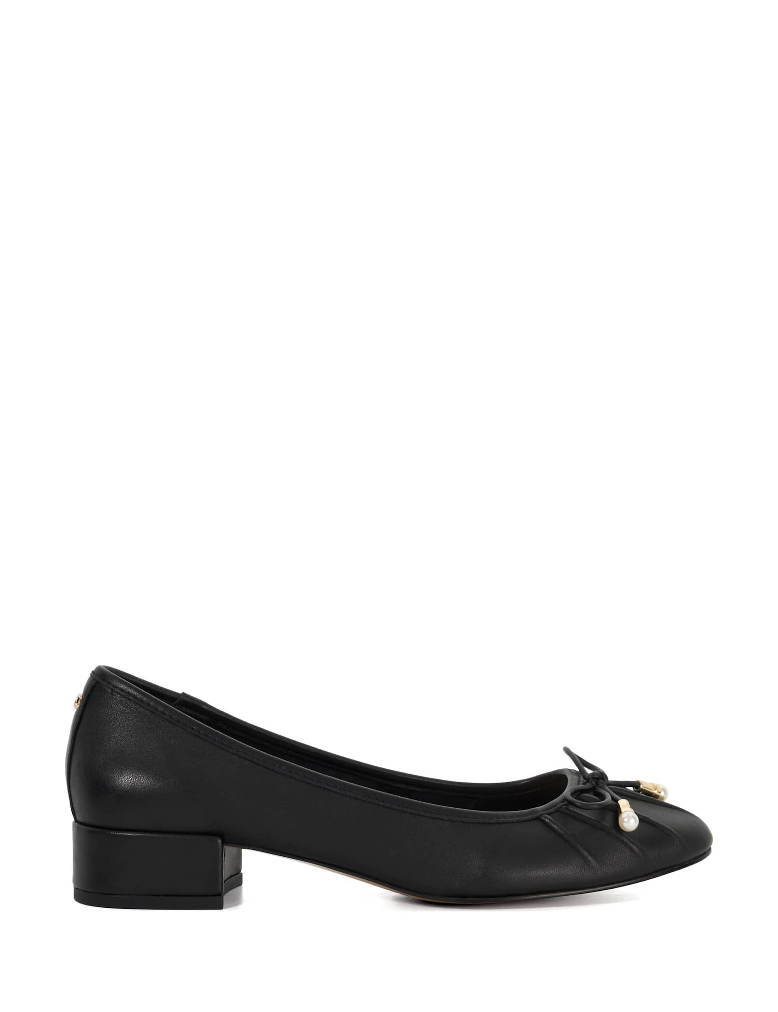 Wide Fit Leather Block Heel Pumps