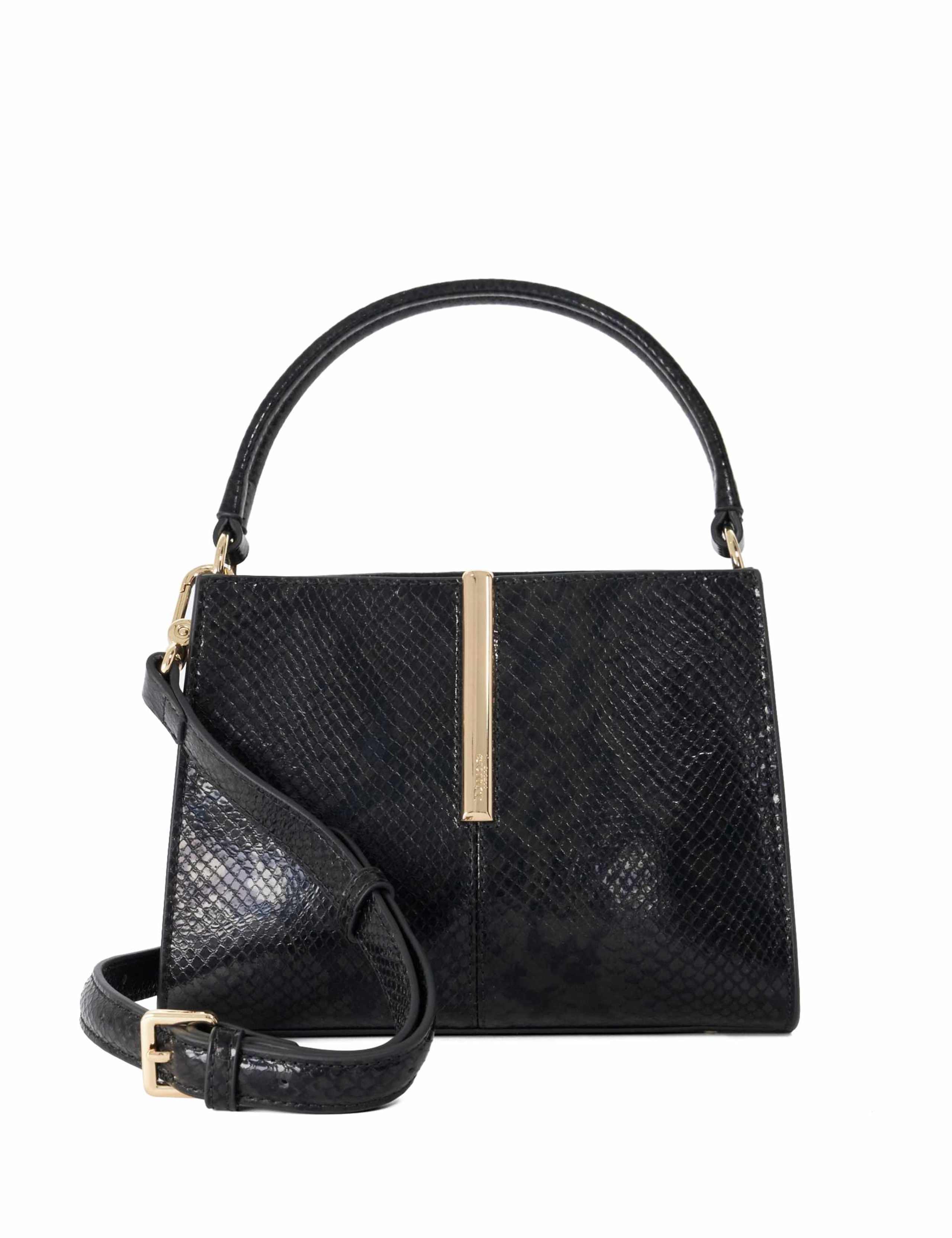 Leather Snakeskin Print Tote Bag
