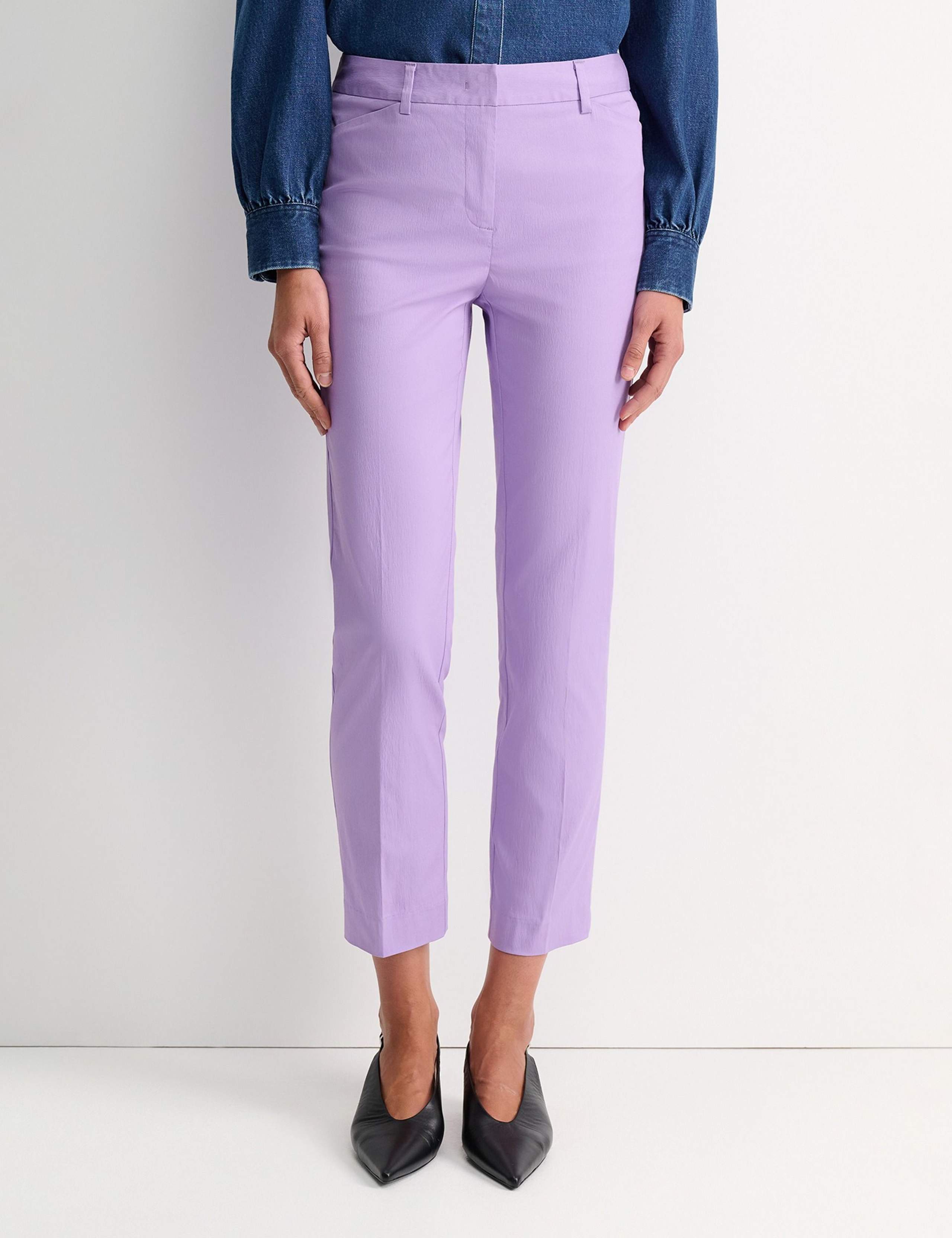 Cotton Rich Straight Leg Ankle Grazer Trousers