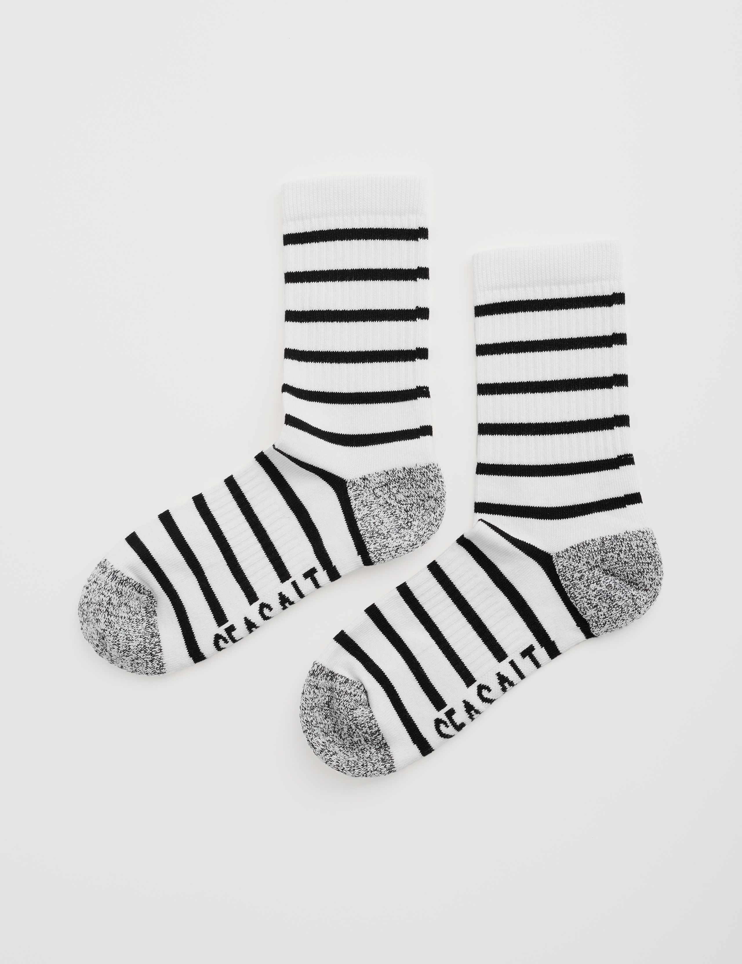 Cotton Rich Striped Ankle High Socks