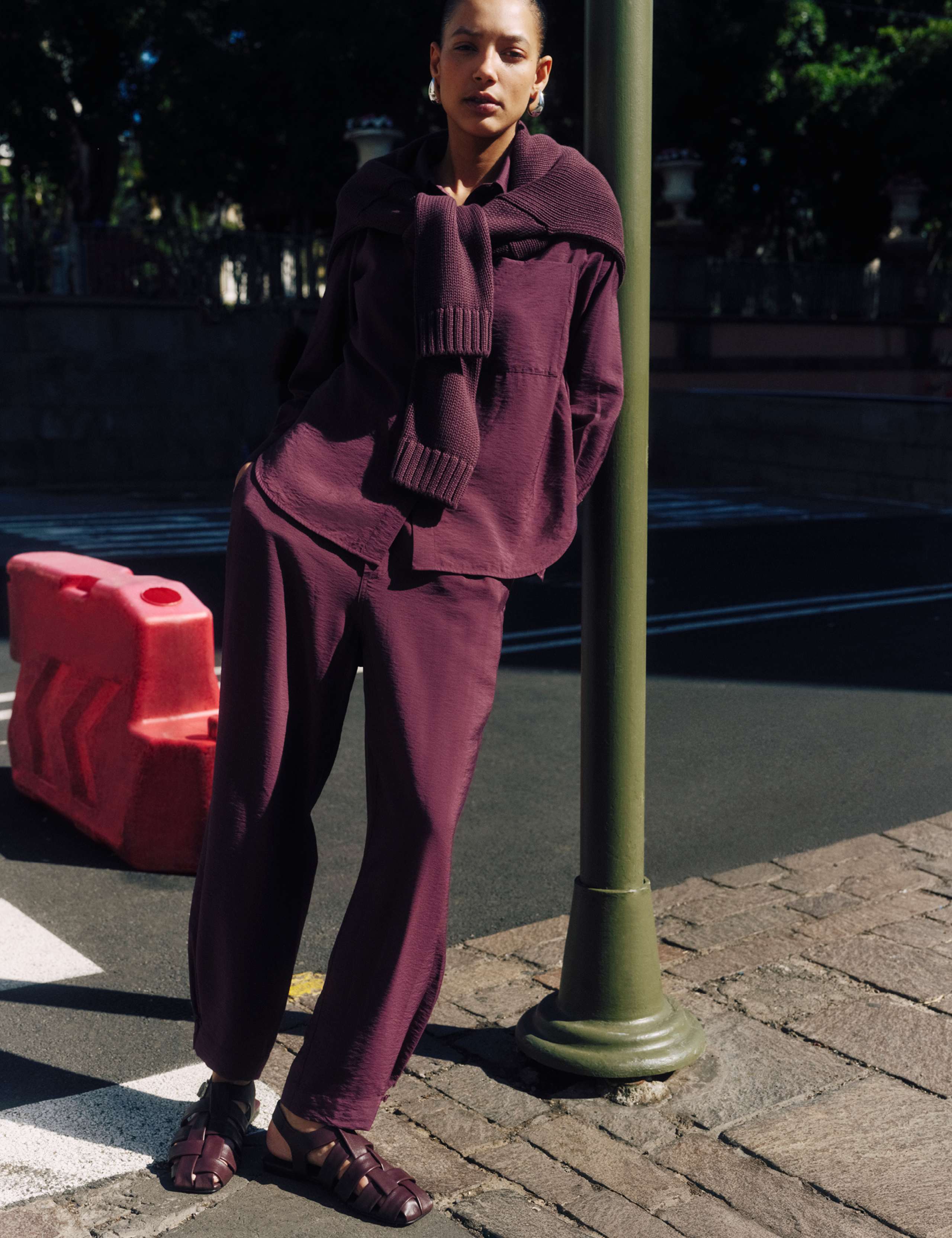 Elasticated Waist Tapered Trousers
