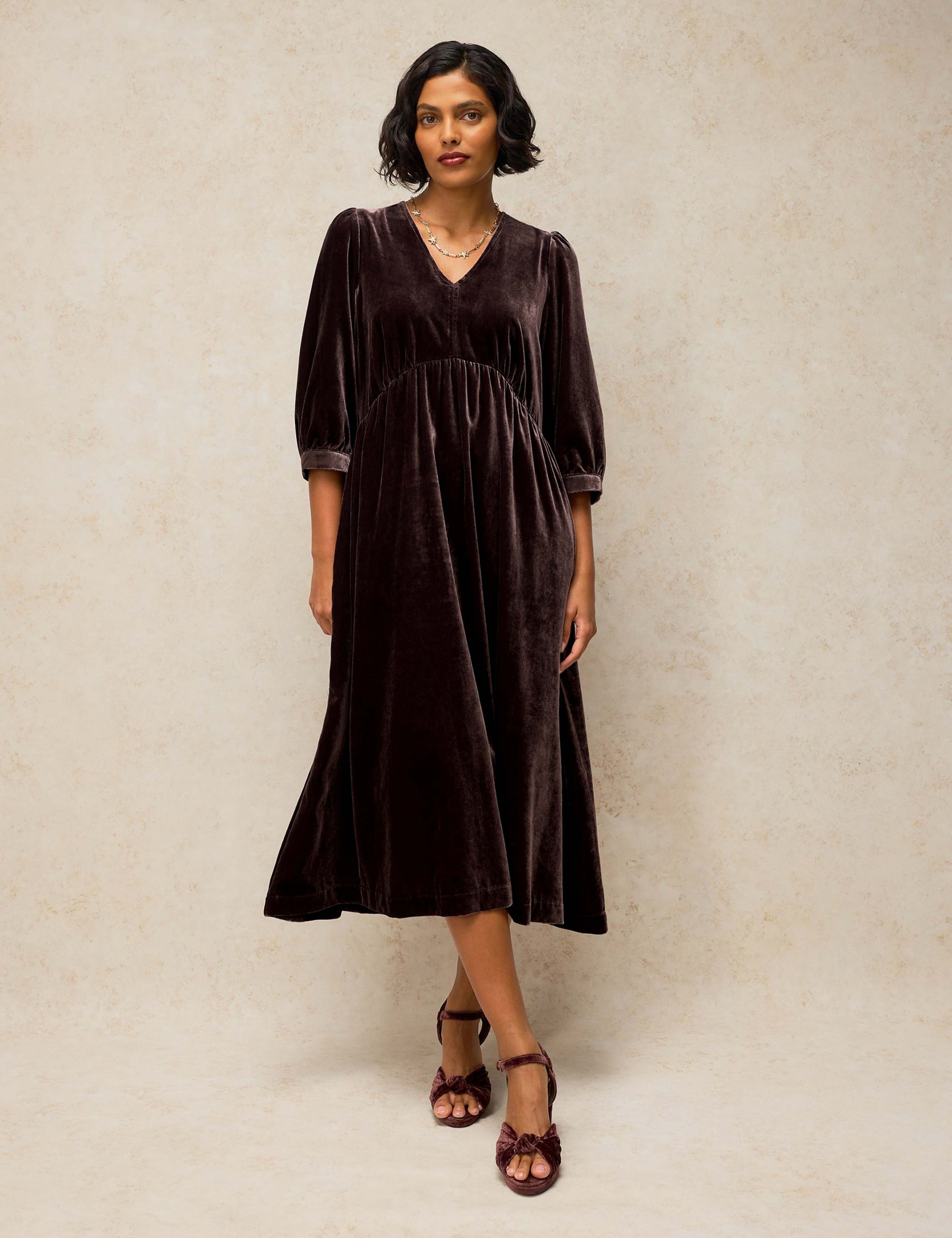 Velvet Fit And Flare Dress