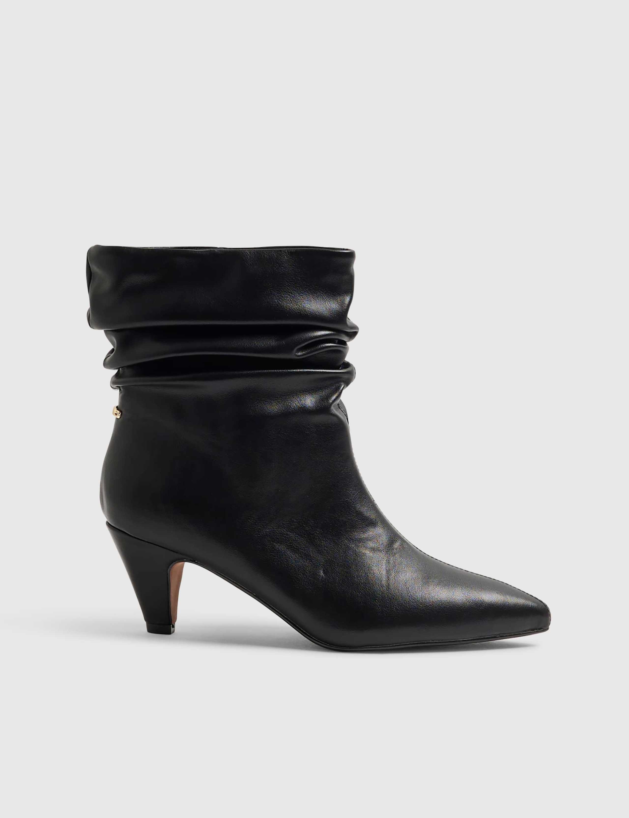 Kitten Heel Pointed Ankle Boots