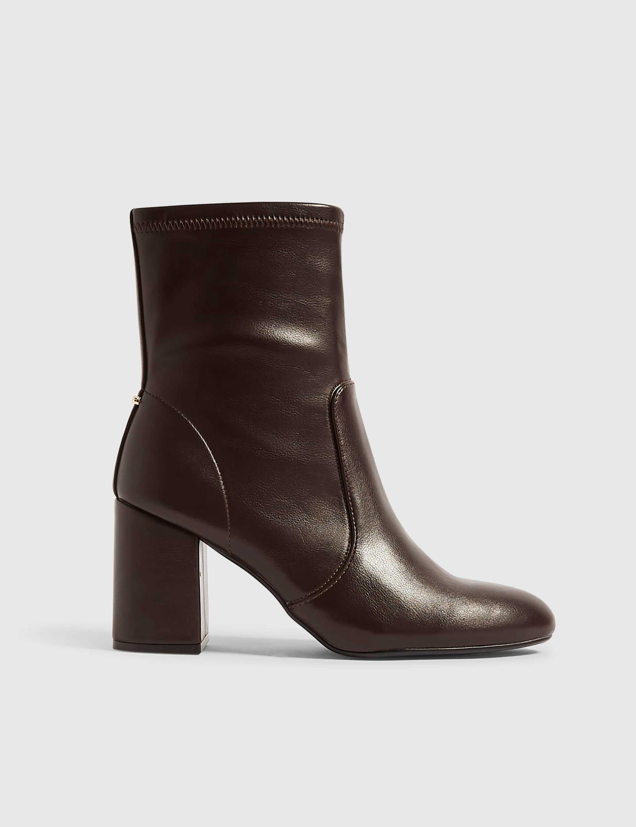 Block Heel Square Toe Ankle Boots
