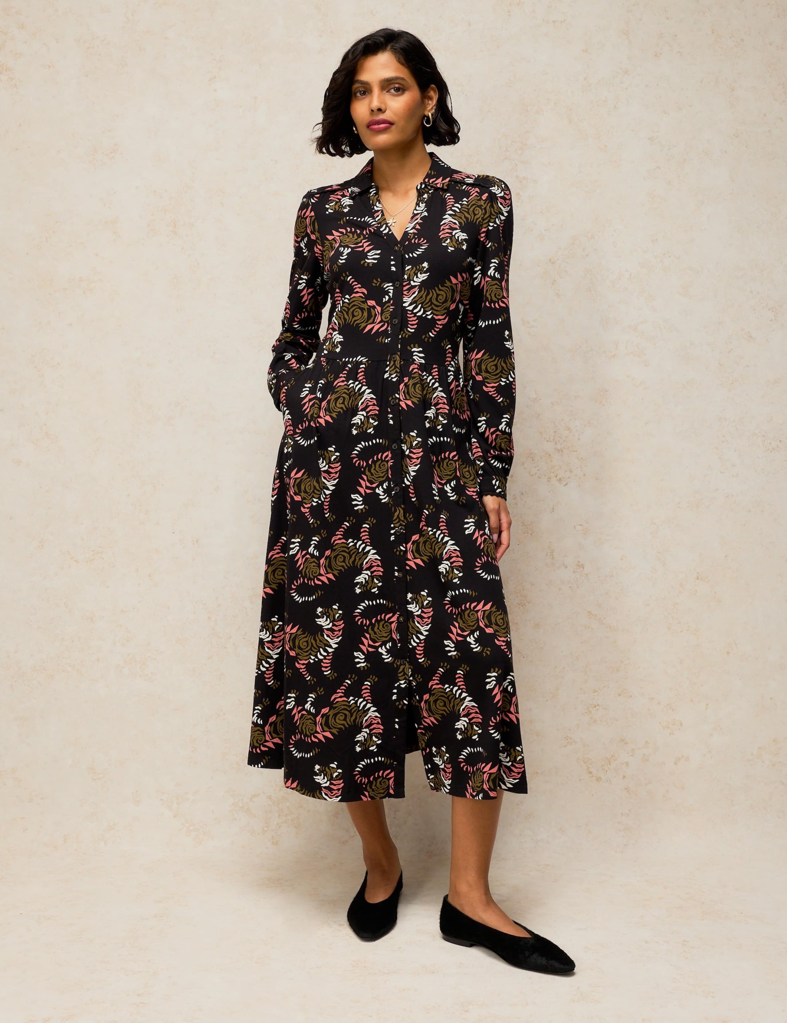 Reegan Jersey Midi Tea Dress