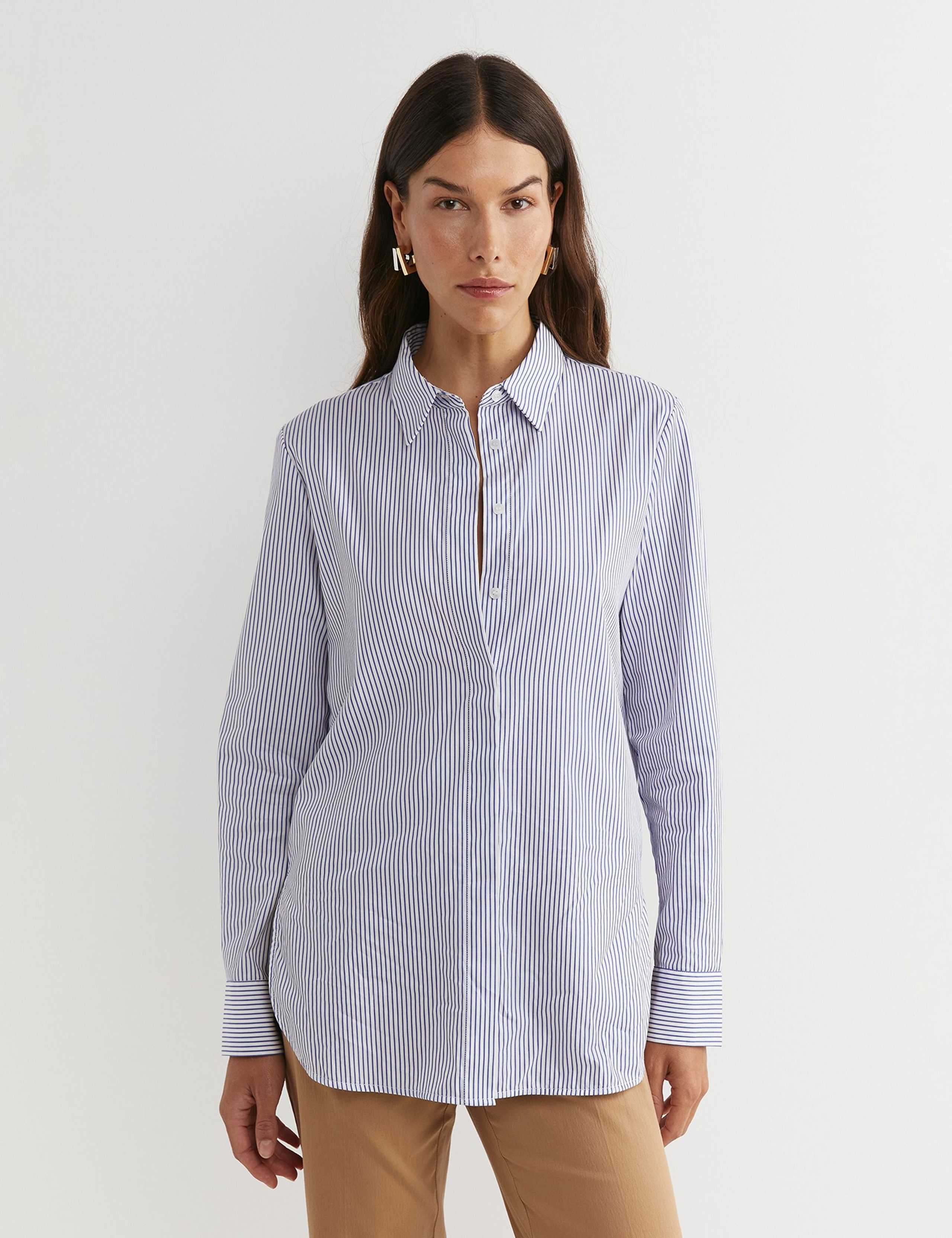 Pure Cotton Striped Collared Shirt
