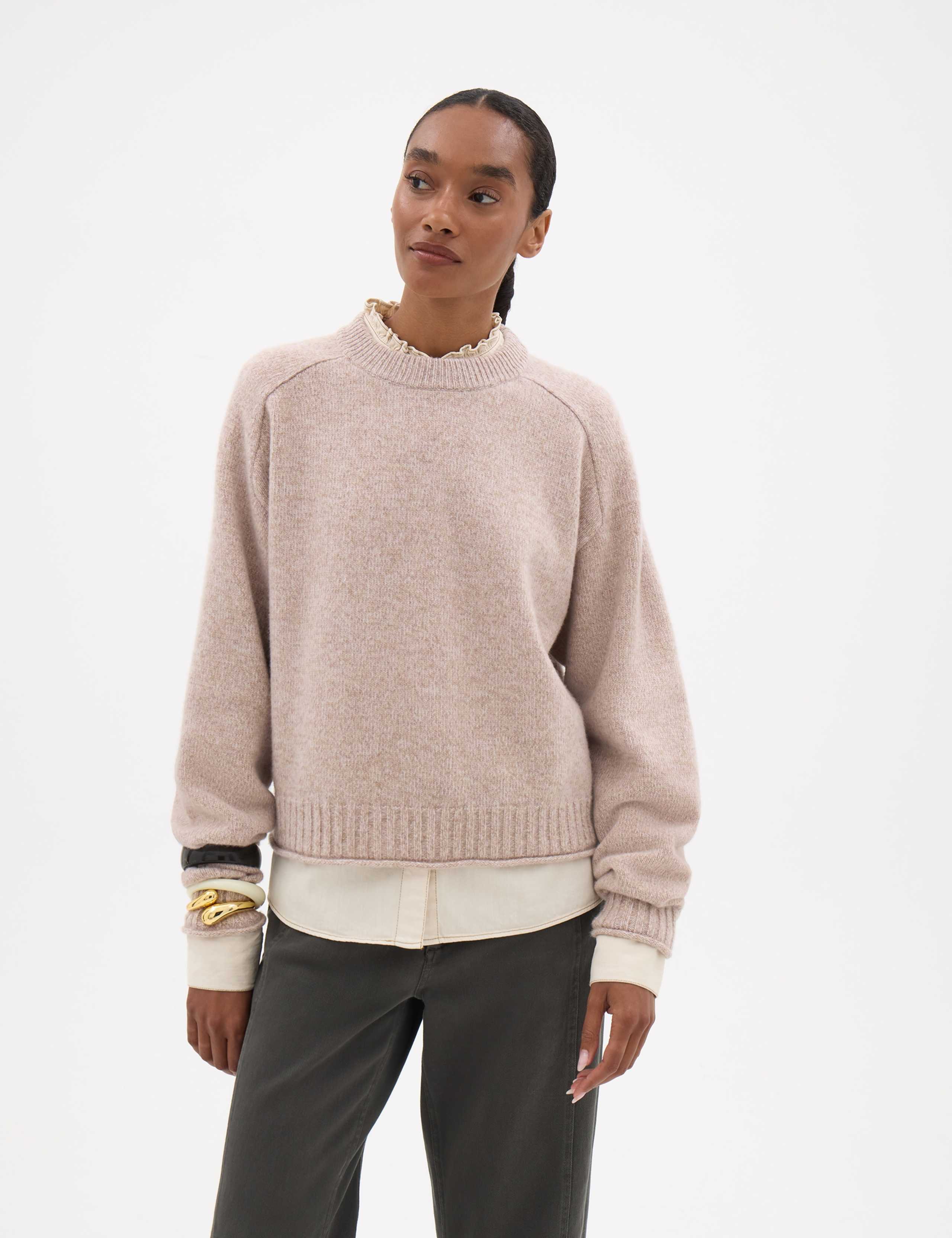 Relaxed Crew Neck Jumper with Merino Wool