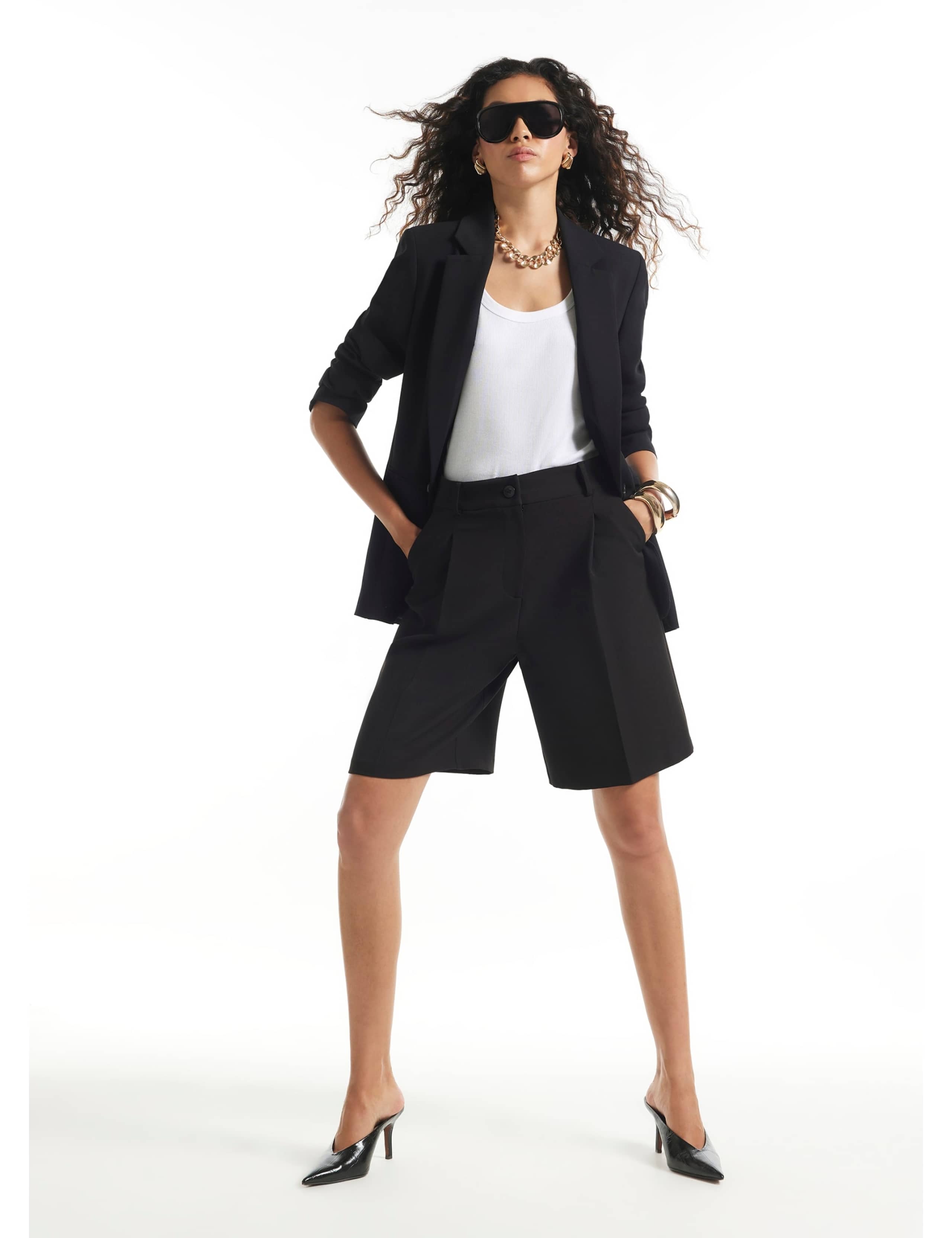 Regular Fit Collarless Blazer