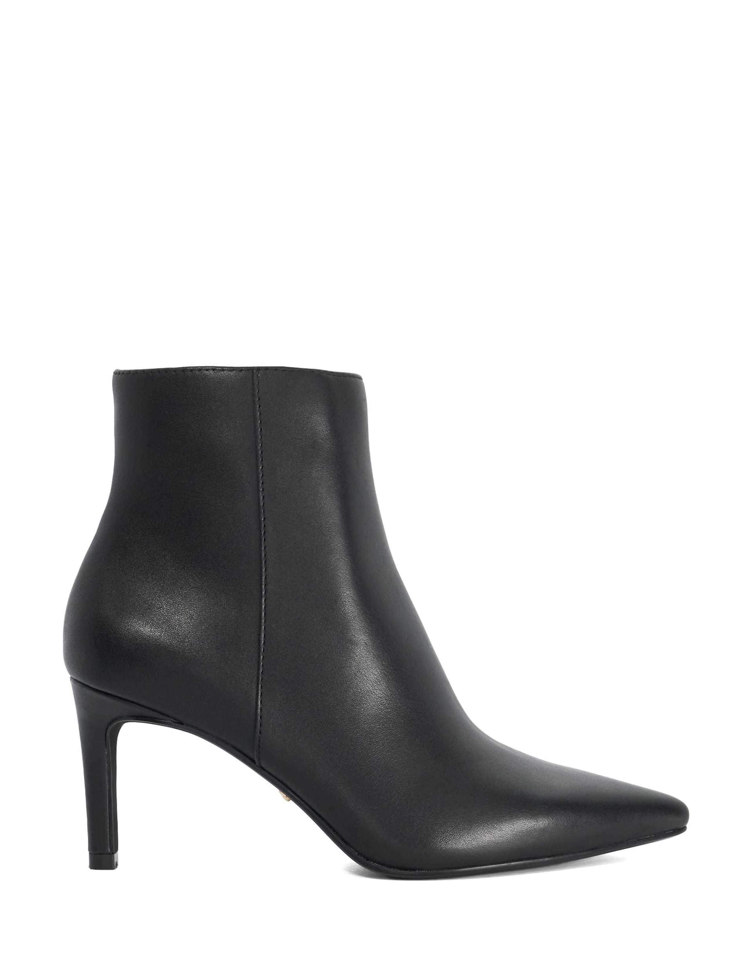 Leather Stiletto Heel Pointed Ankle Boots