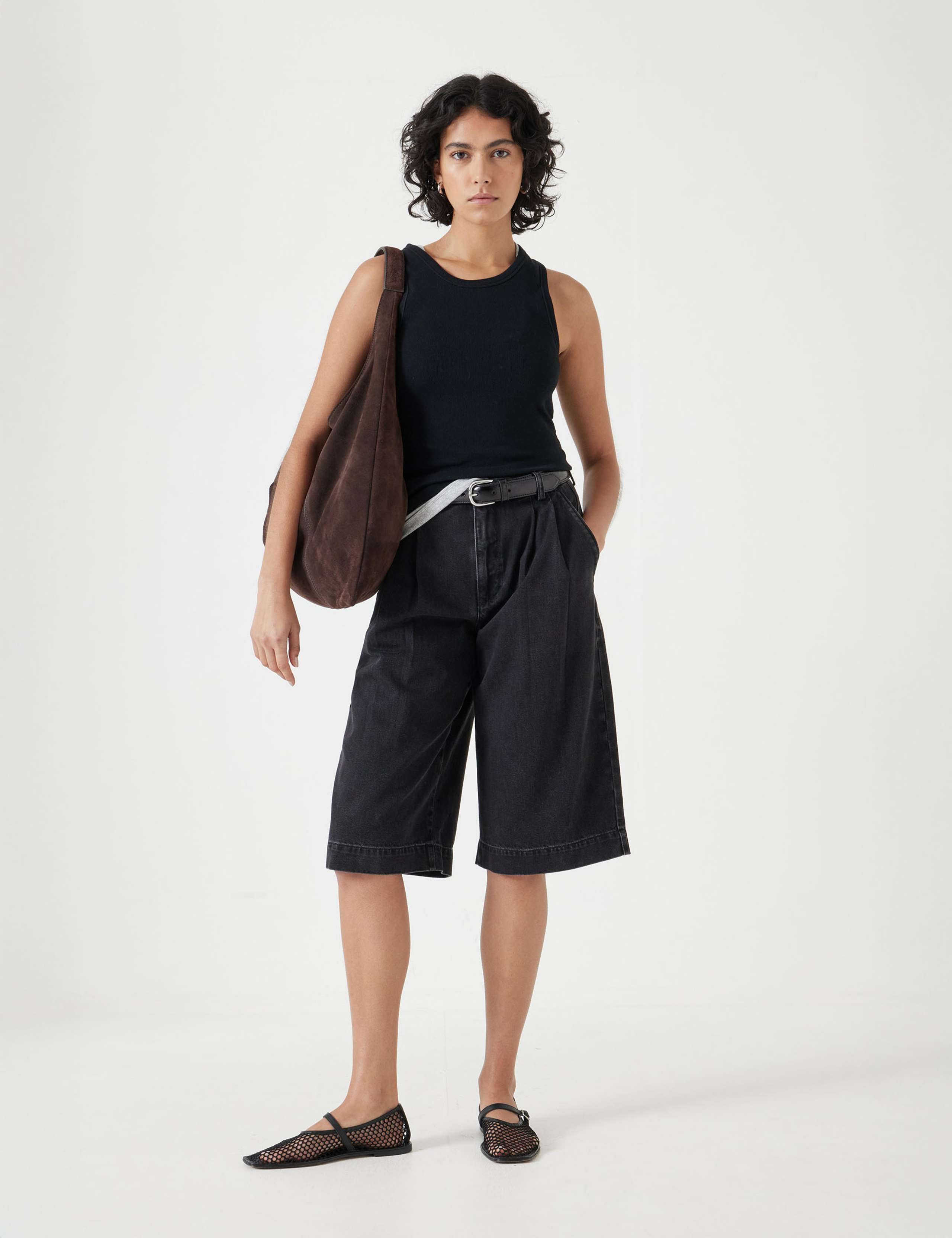 Pure Cotton Denim Bermuda Shorts