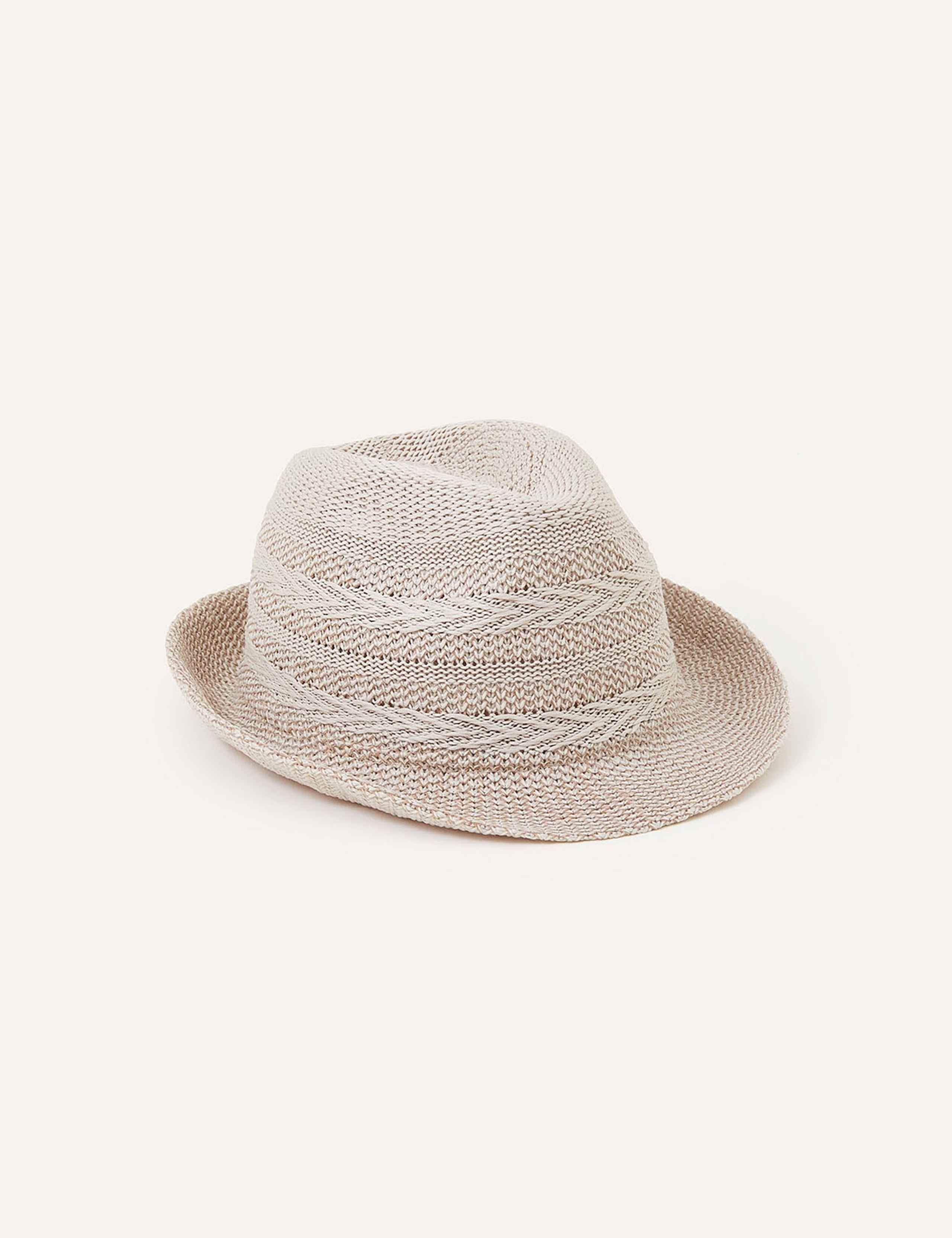 Chevron Weave Packable Trilby Hat