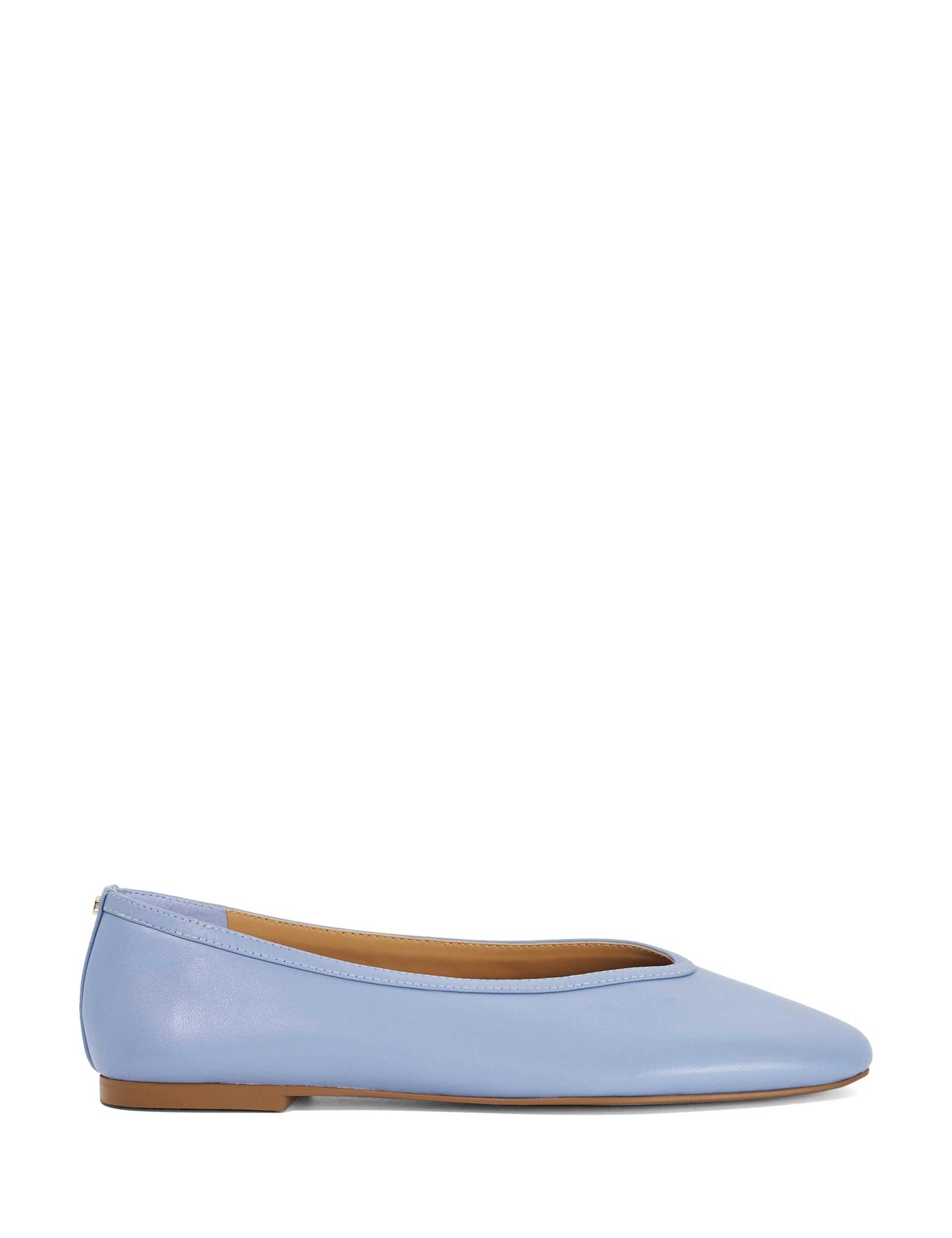 Leather Flat Round Toe Ballet Pumps